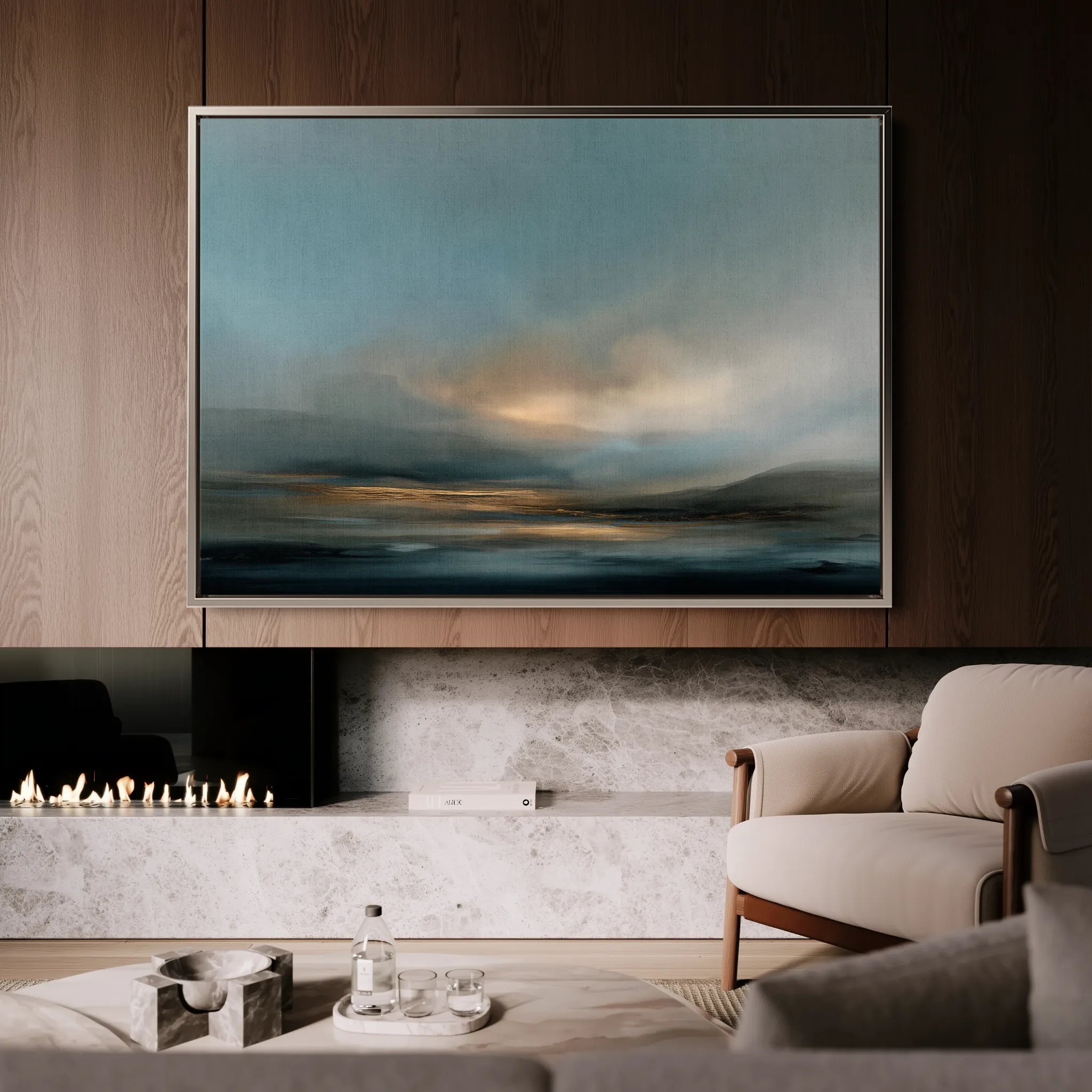 Abstract 1654 Canvas Art 18" x 24" / 45 x 60 cm / Black