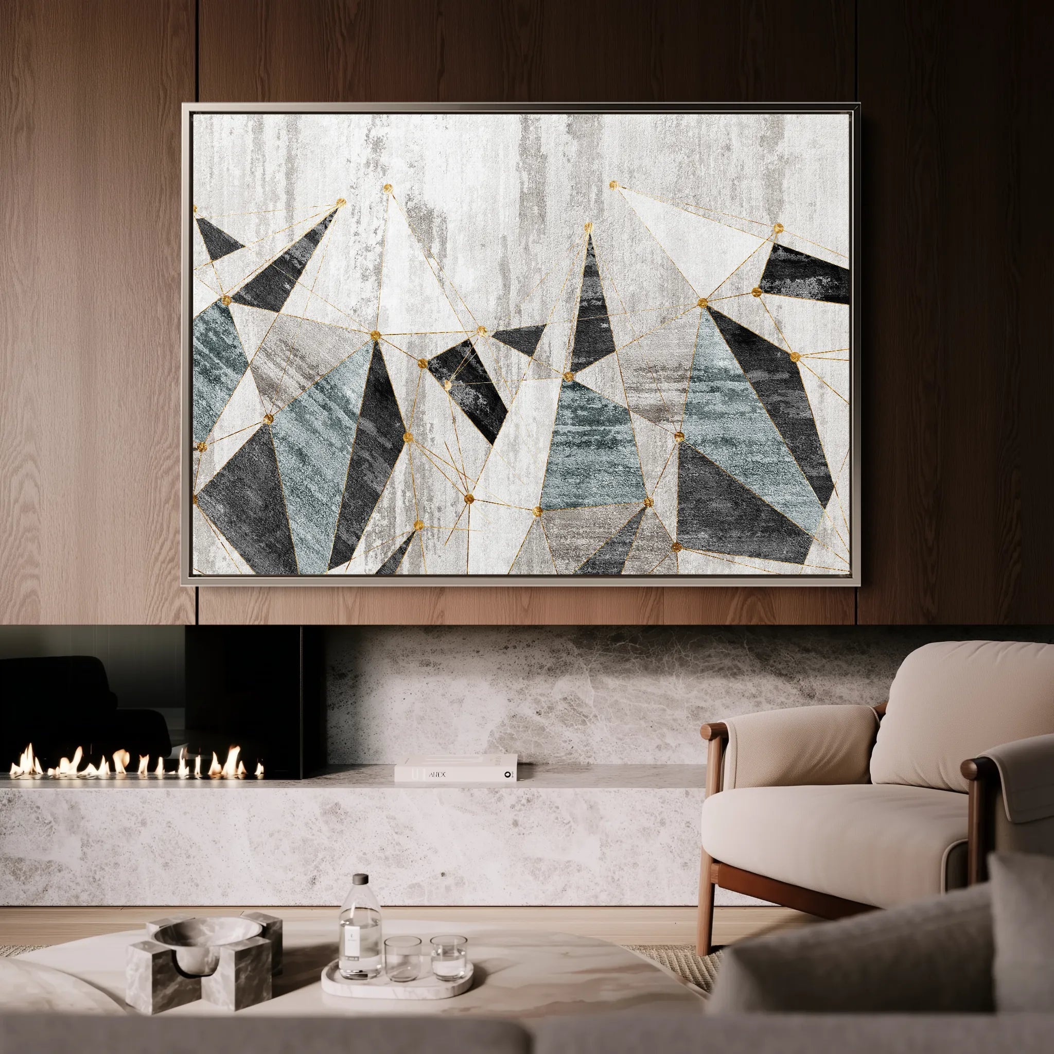 Abstract 166 Canvas Art 18" x 24" / 45 x 60 cm / Black