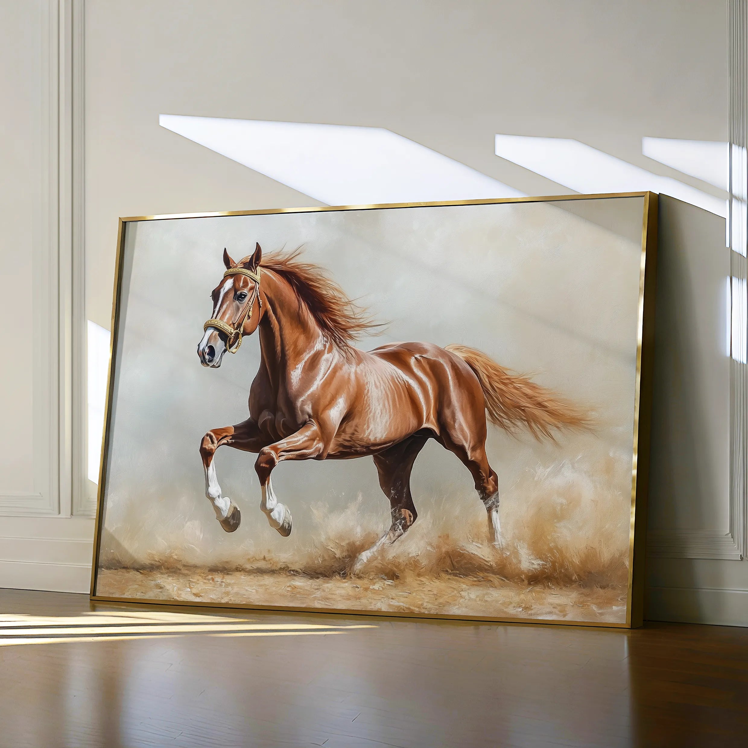 Horses 166 Canvas Art 18" x 24" / 45 x 60 cm / Black