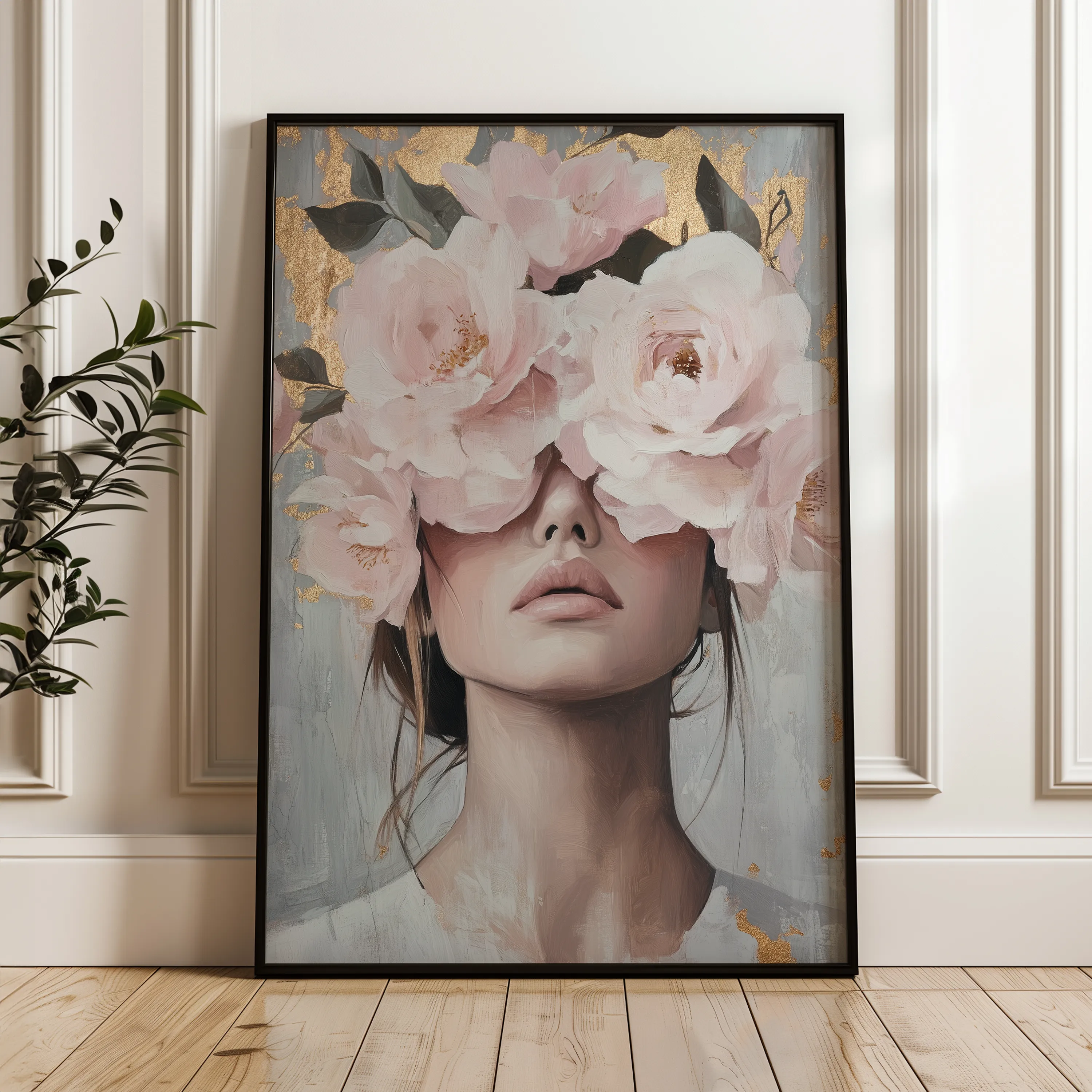 Portrait 166 Canvas Art 18" x 24" / 45 x 60 cm / Black