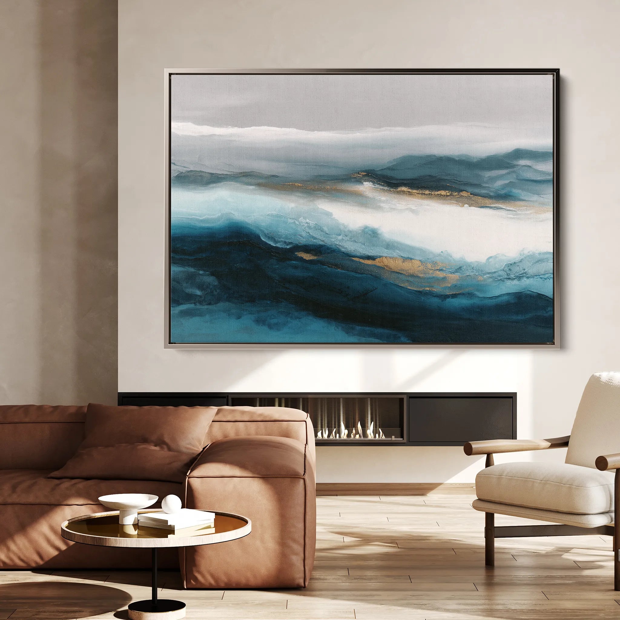 Abstract 1660 Canvas Art 18" x 24" / 45 x 60 cm / Black