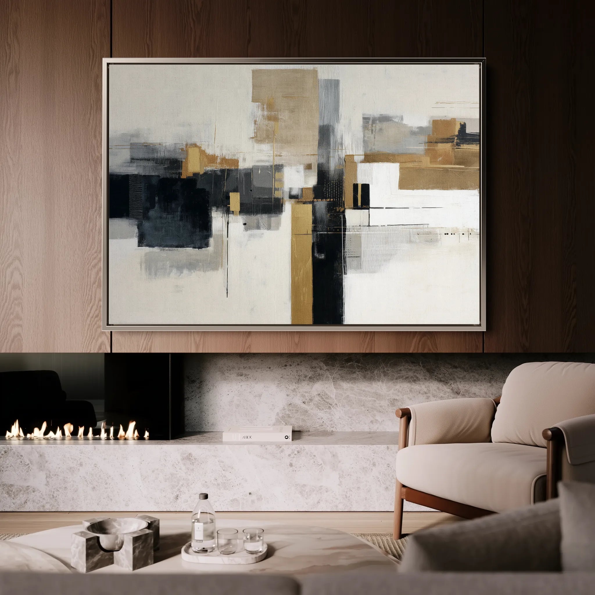 Abstract 1668 Canvas Art 18" x 24" / 45 x 60 cm / Black