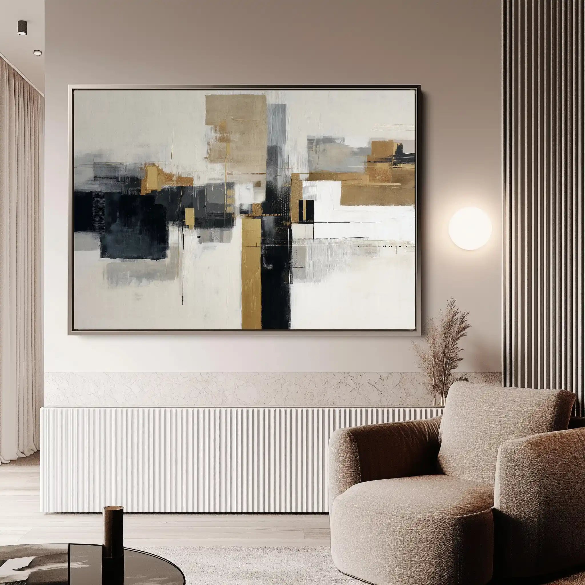 Abstract 1668 Canvas Art 60 x 40 cm / Black