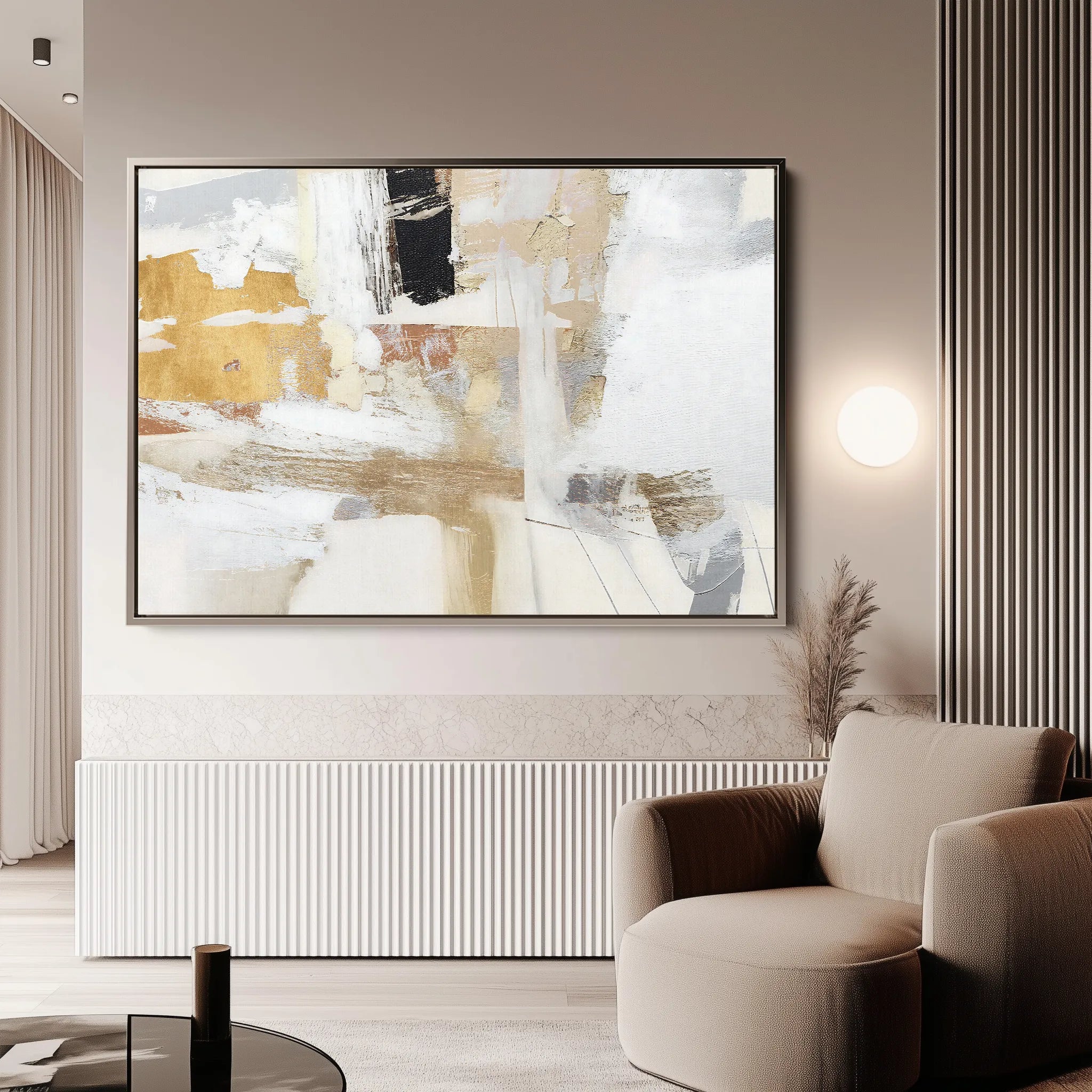 Abstract 167 Canvas Art 18" x 24" / 45 x 60 cm / Black