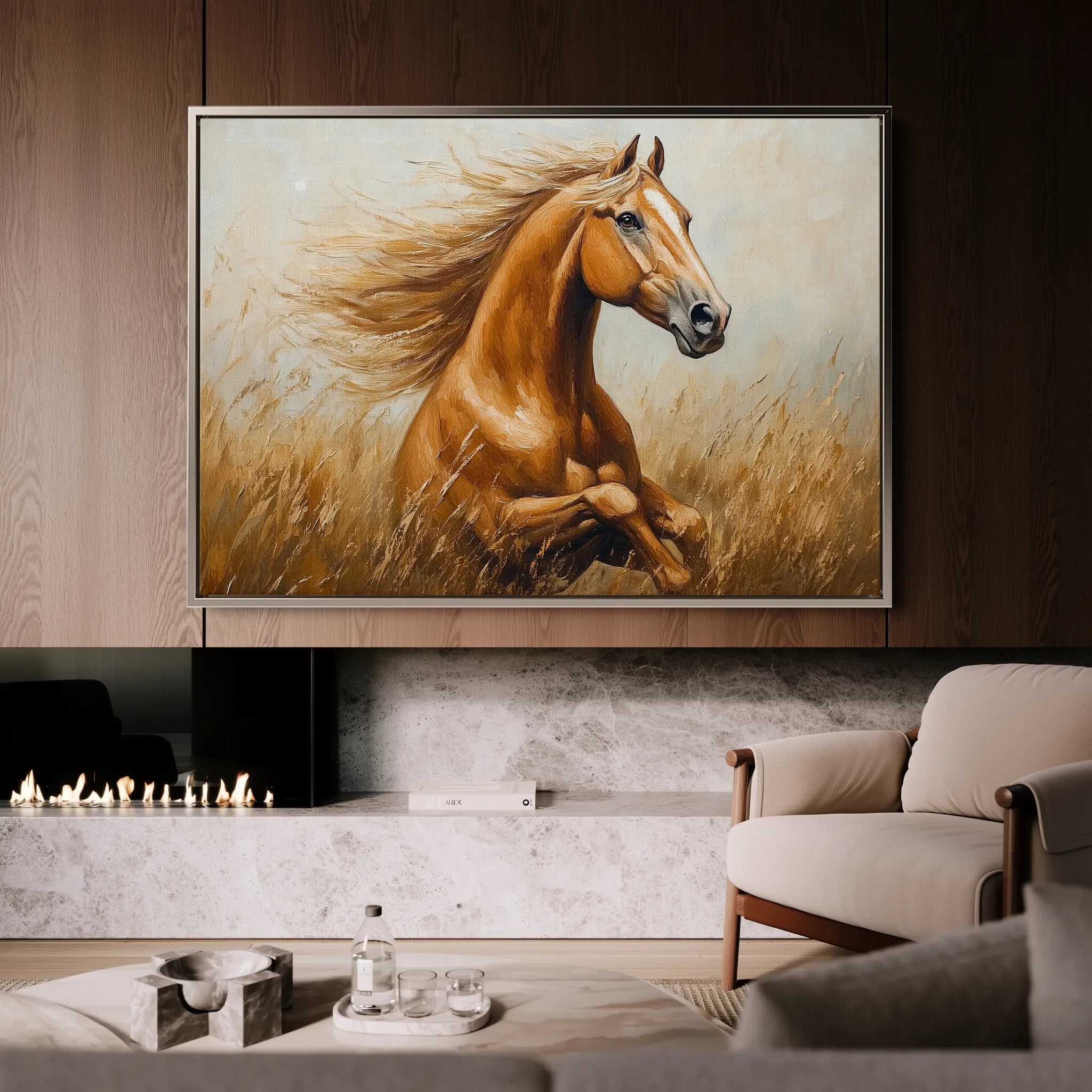Horses 167 Canvas Art 18" x 24" / 45 x 60 cm / Black