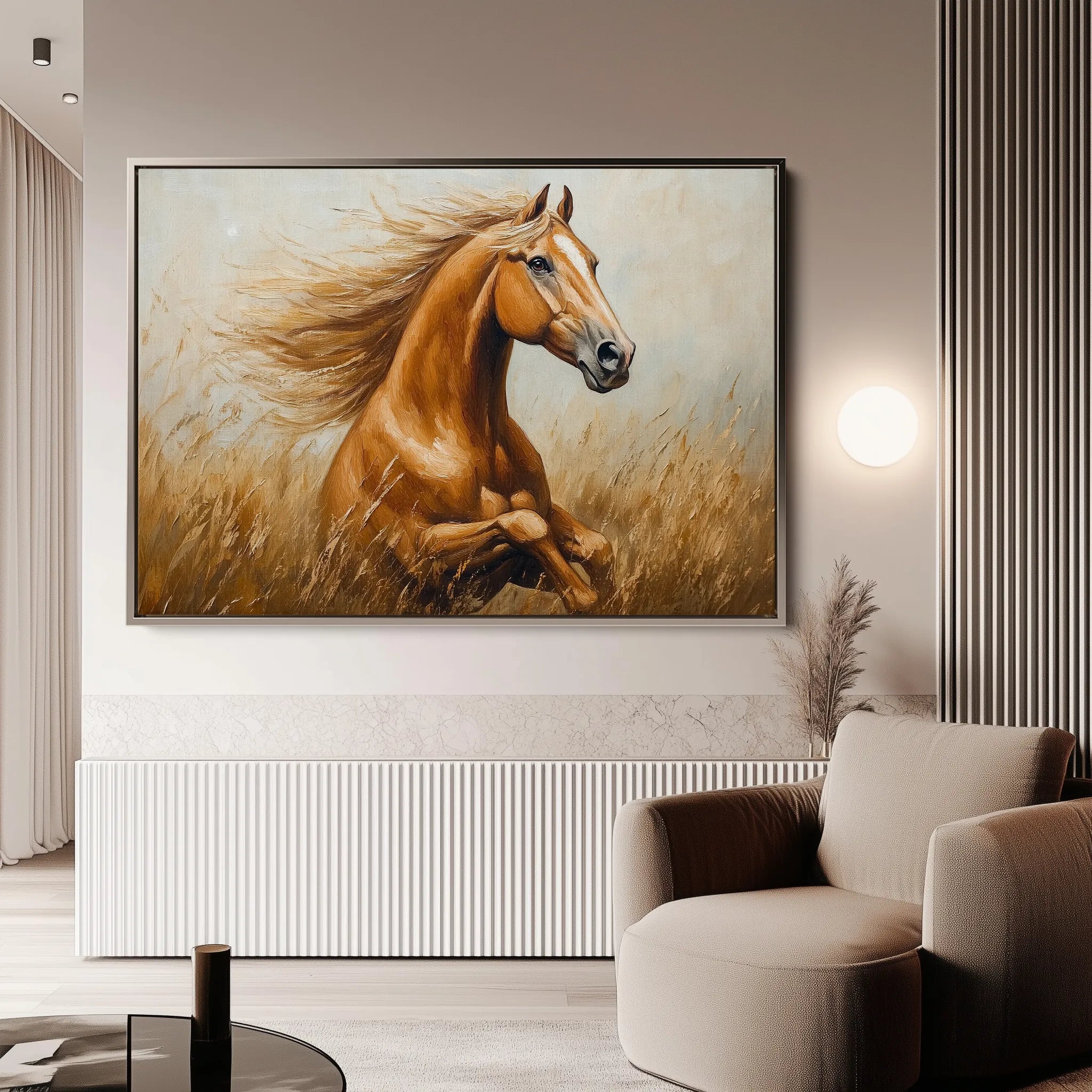 Horses 167 Canvas Art 18" x 24" / 45 x 60 cm / Black