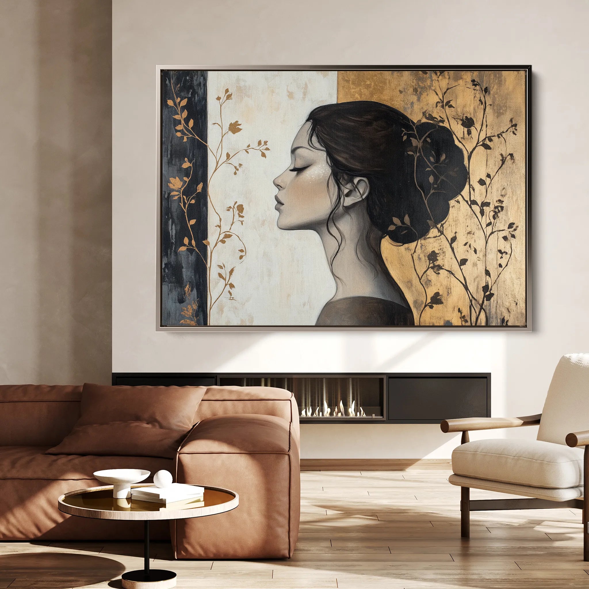 Portrait 167 Canvas Art 18" x 24" / 45 x 60 cm / Black