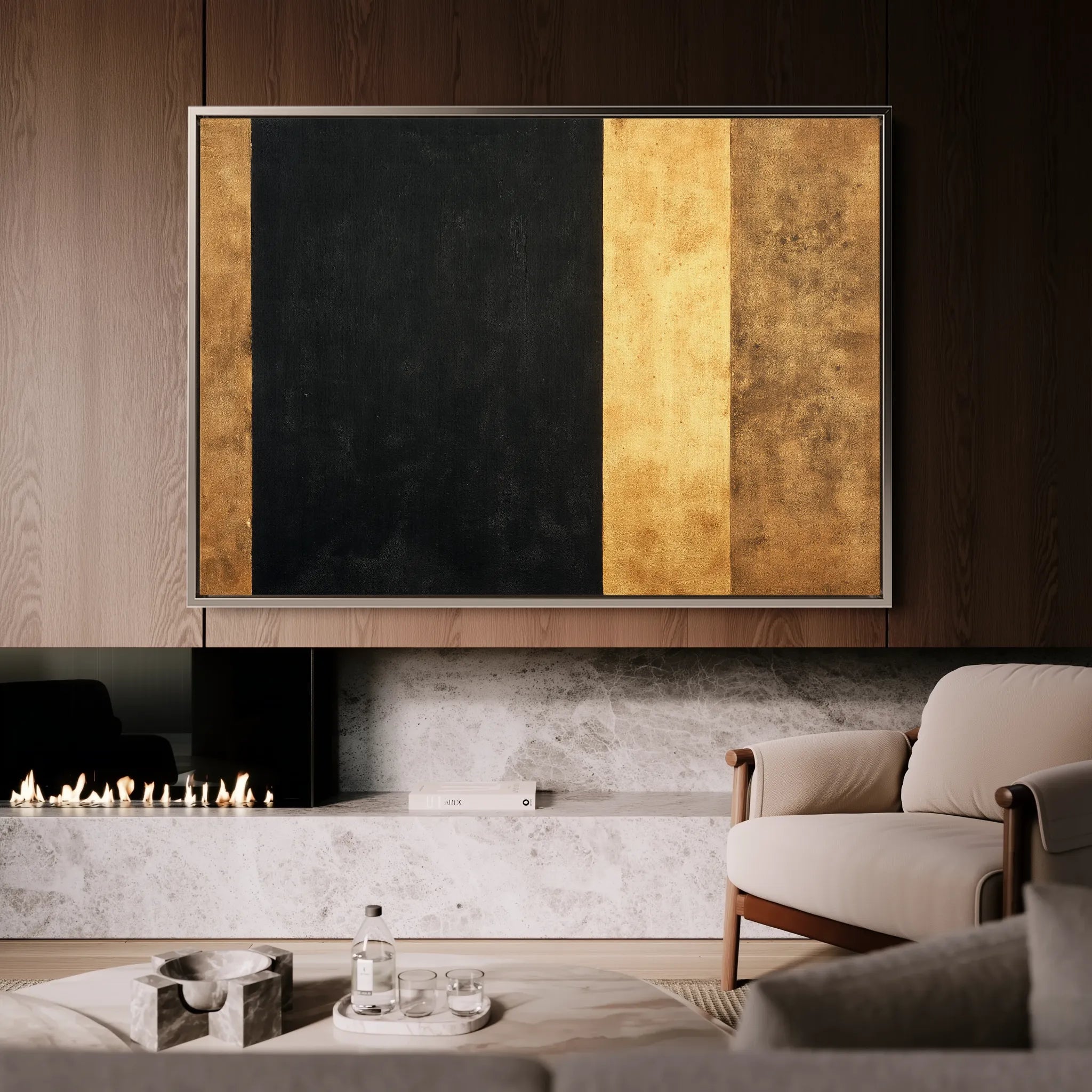 Abstract 1676 Canvas Art 18" x 24" / 45 x 60 cm / Black