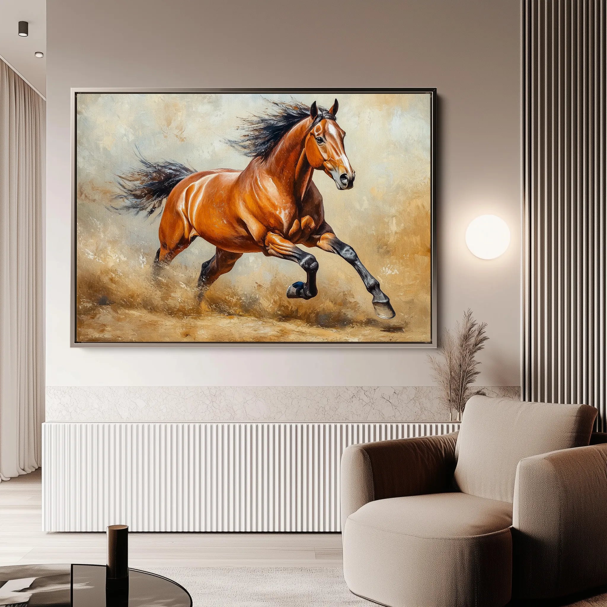 Horses 168 Canvas Art 18" x 24" / 45 x 60 cm / Black