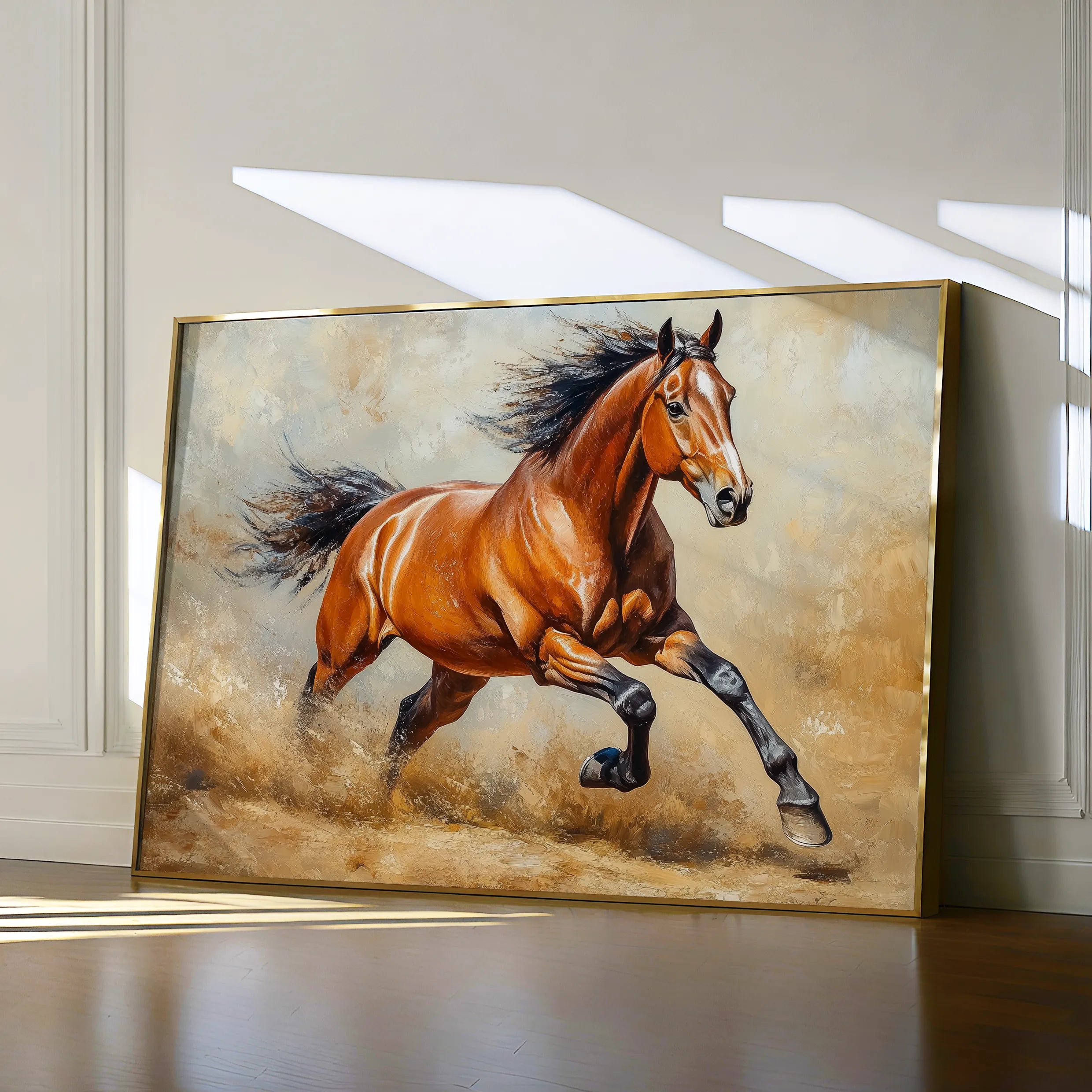 Horses 168 Canvas Art 18" x 24" / 45 x 60 cm / Black