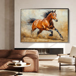 Horses 168 Canvas Art 18" x 24" / 45 x 60 cm / Black
