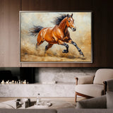 Horses 168 Canvas Art 18" x 24" / 45 x 60 cm / Black