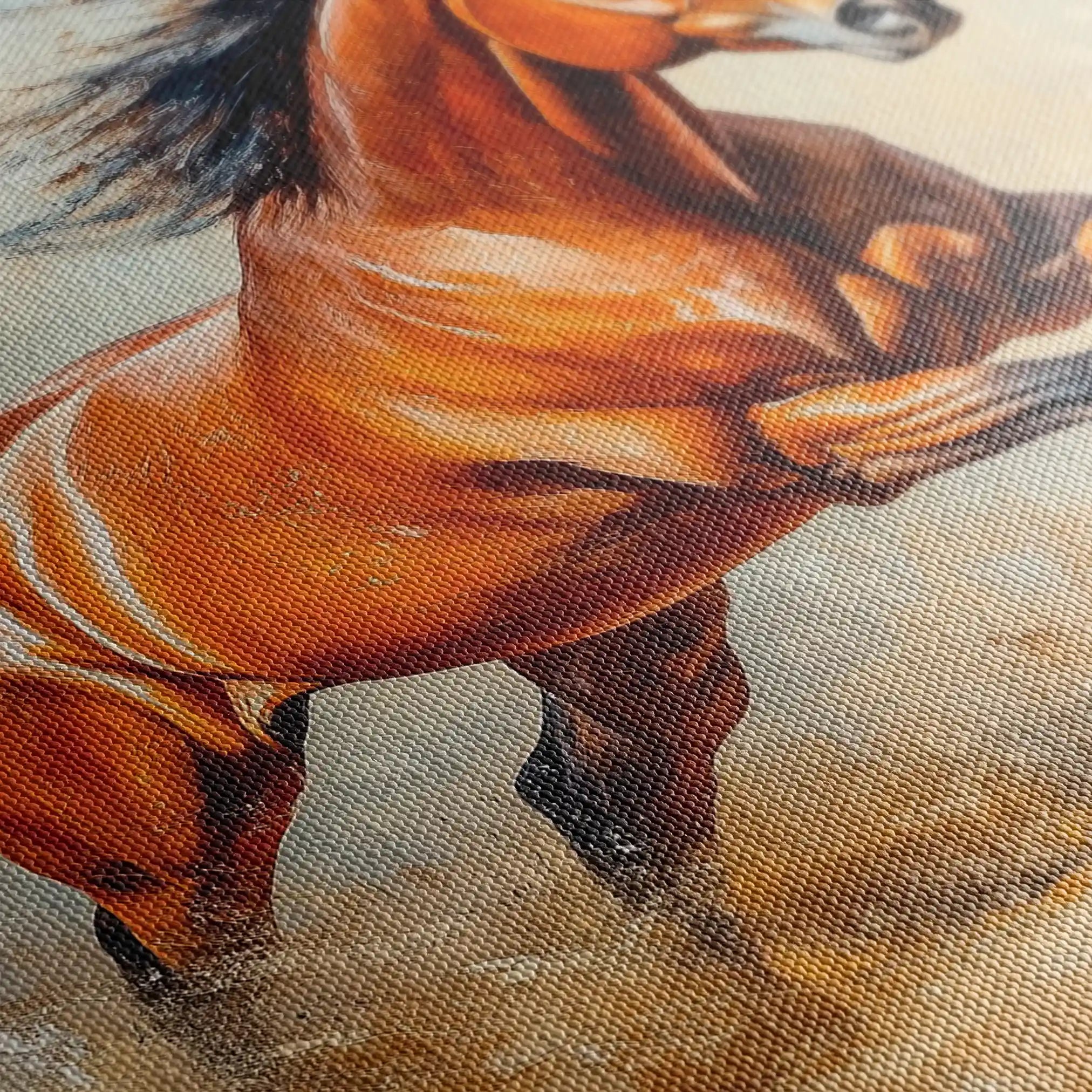 Horses 168 Canvas Art 60 x 40 cm / Black