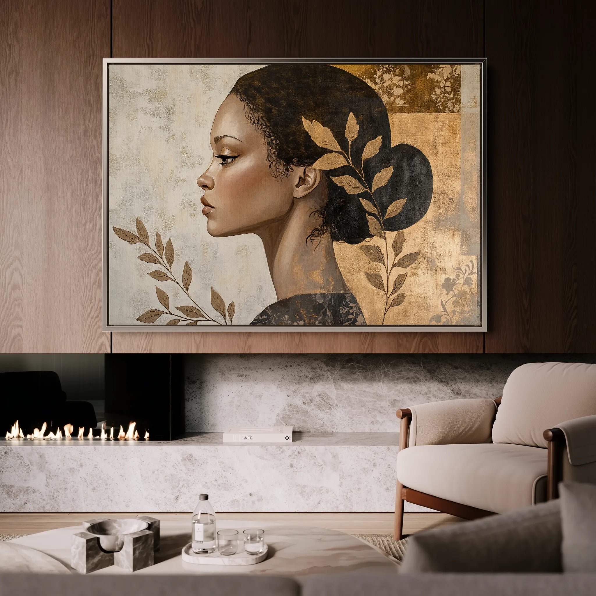 Portrait 168 Canvas Art 18" x 24" / 45 x 60 cm / Black