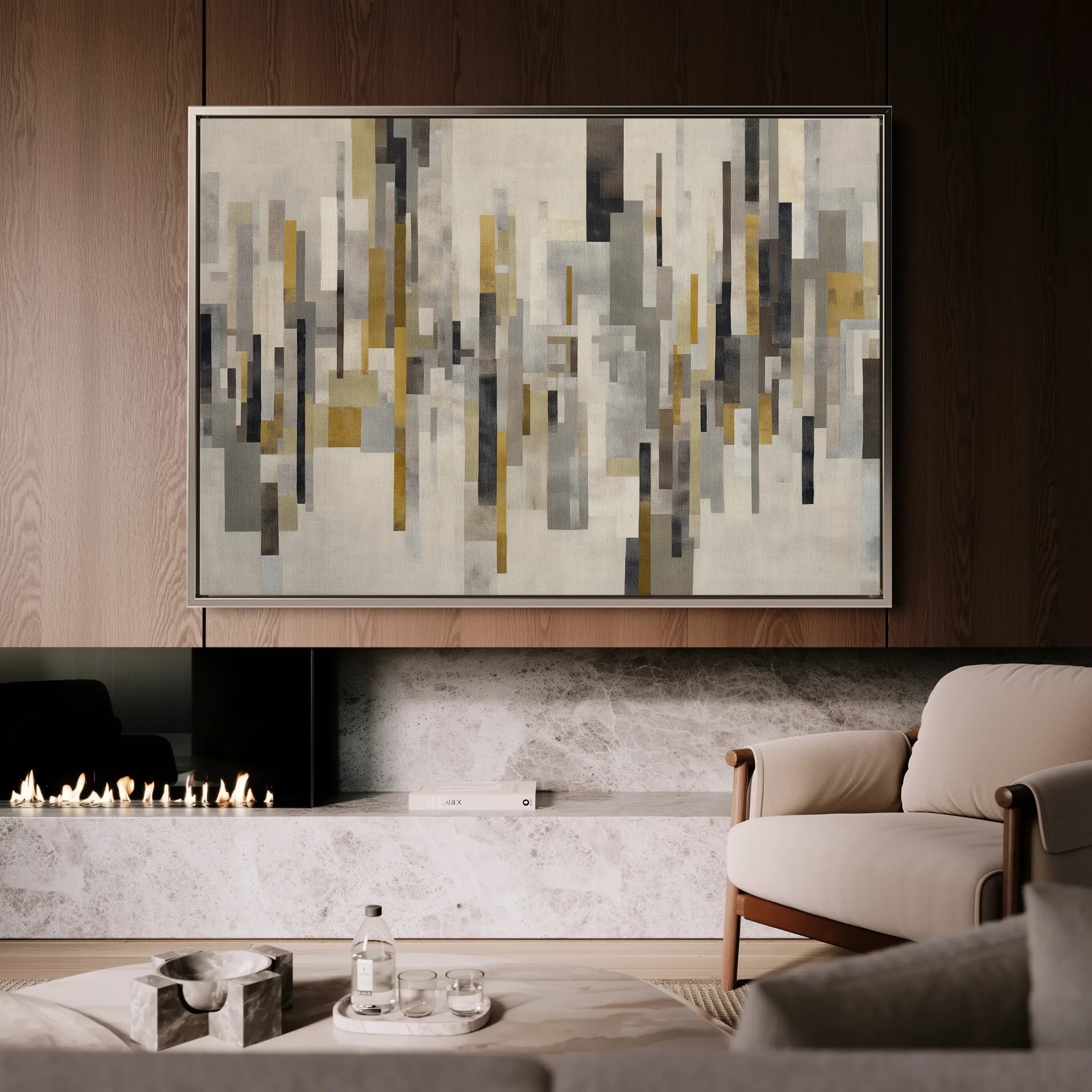 Abstract 1689 Canvas Art 18" x 24" / 45 x 60 cm / Black