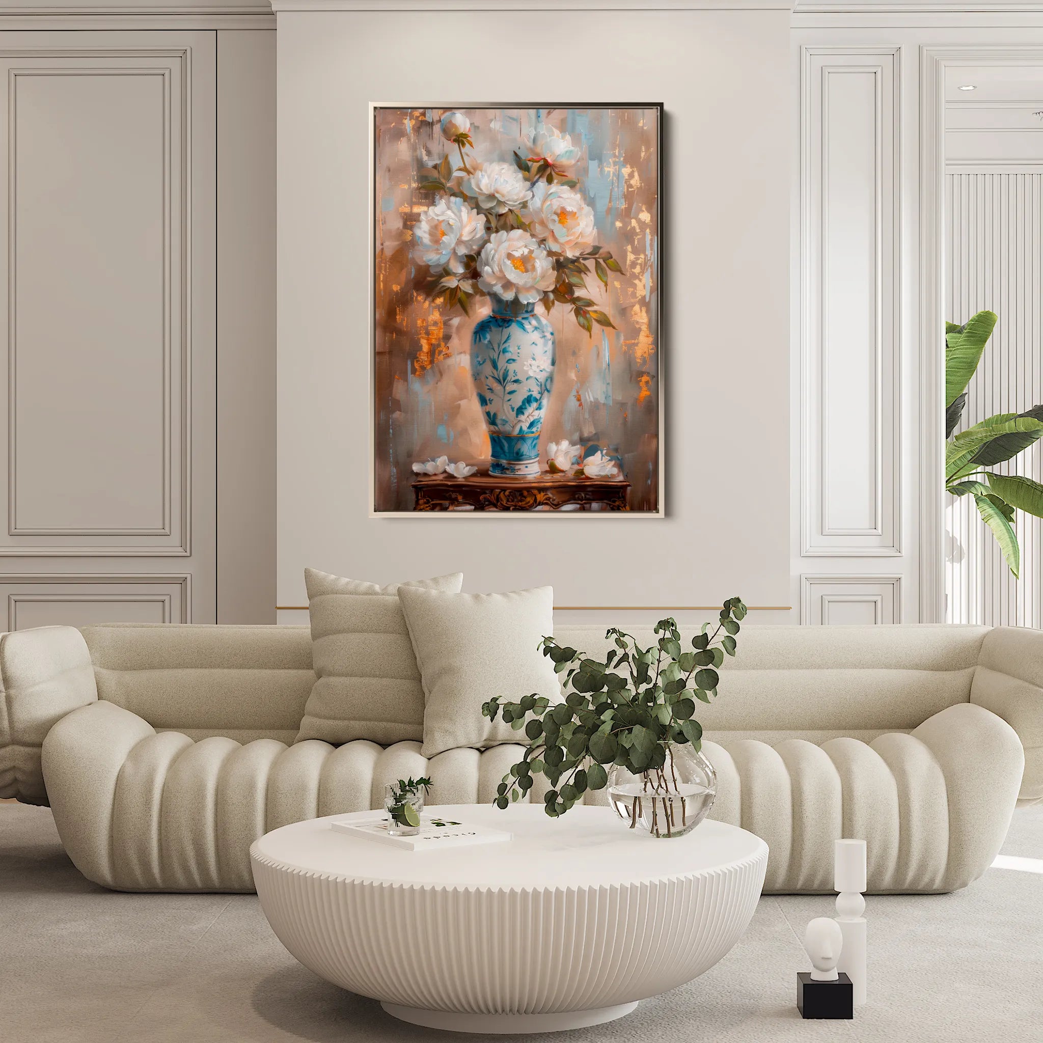 Floral 169 Canvas Art 18" x 24" / 45 x 60 cm / Black