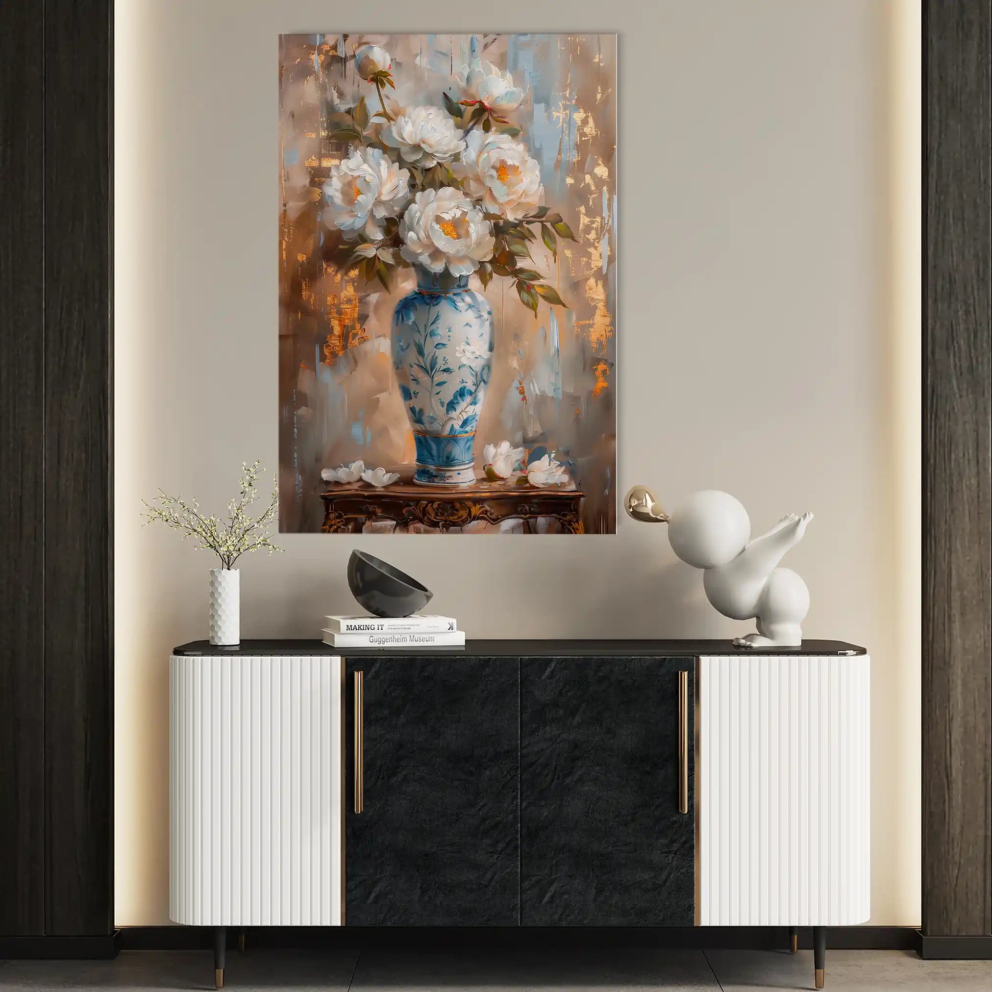 Floral 169 Canvas Art 60 x 40 cm / Black