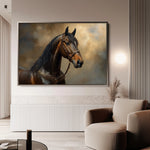 Horses 169 Canvas Art 18" x 24" / 45 x 60 cm / Black