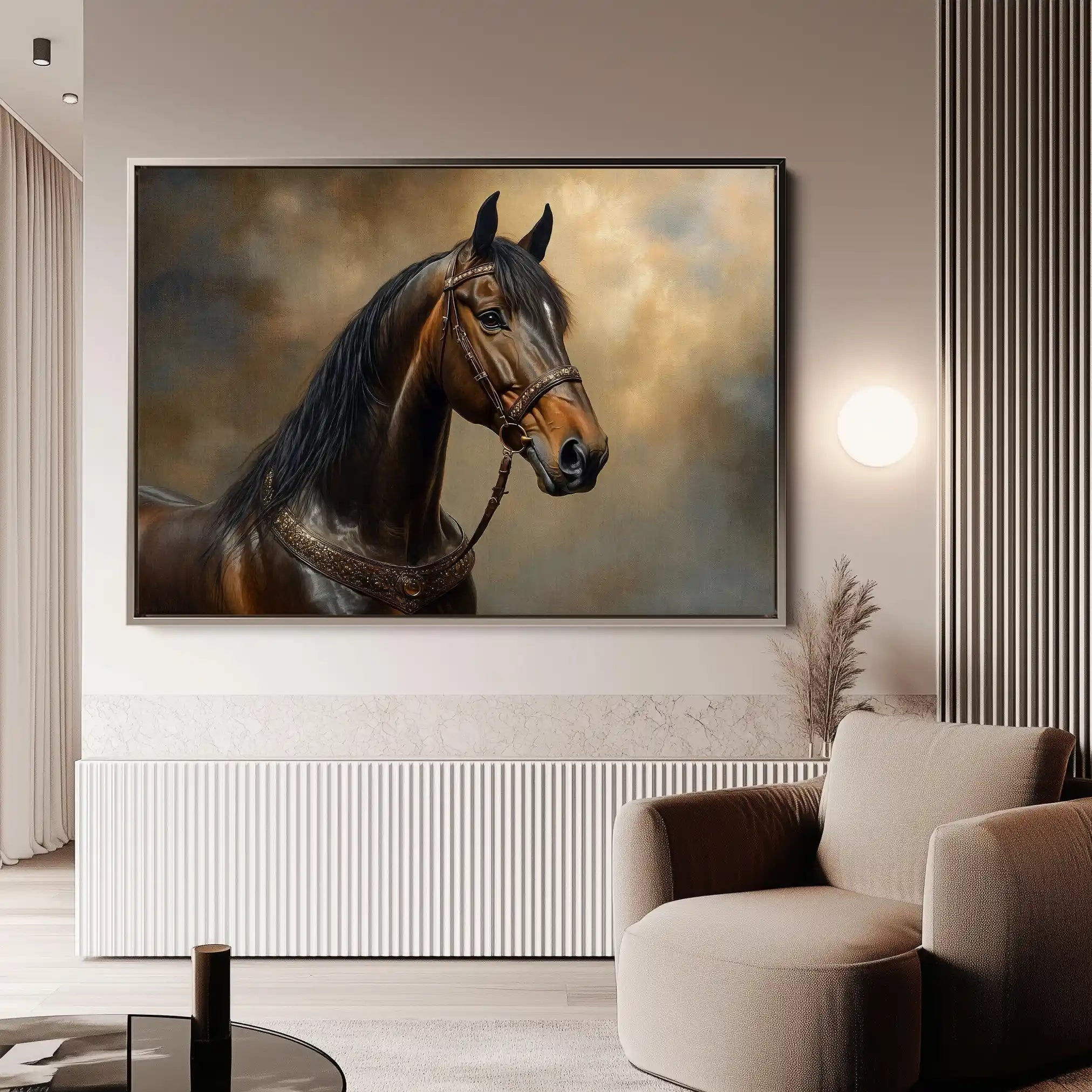 Horses 169 Canvas Art 60 x 40 cm / Black