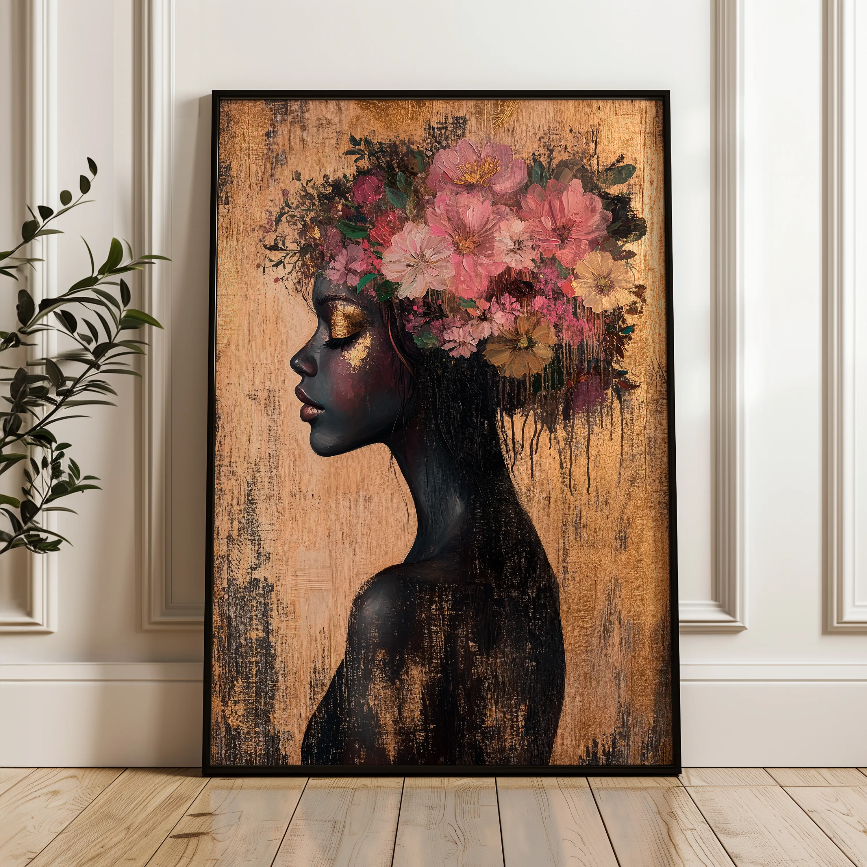 Portrait 169 Canvas Art 18" x 24" / 45 x 60 cm / Black