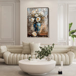 Floral 170 Canvas Art 18" x 24" / 45 x 60 cm / Black