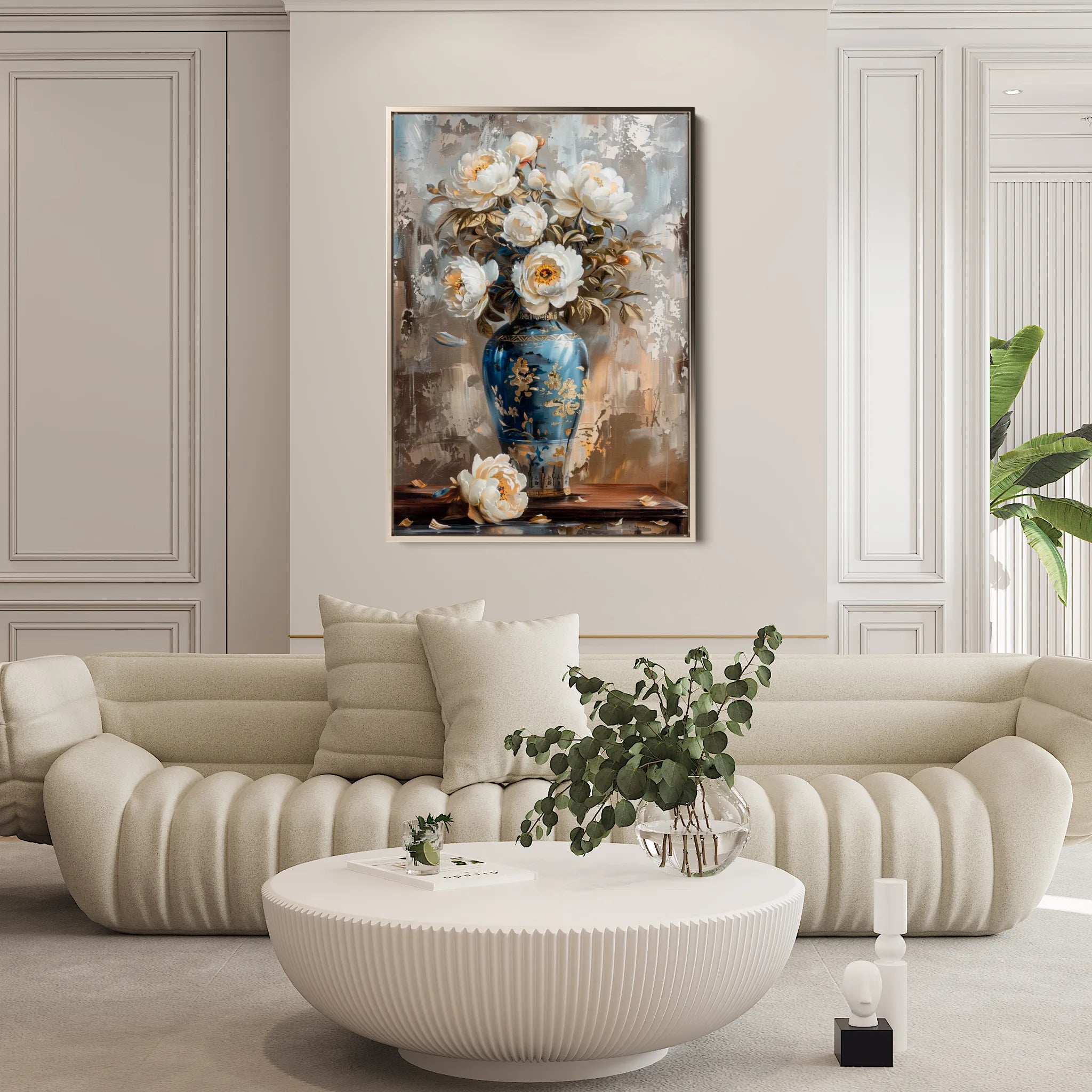 Floral 170 Canvas Art 18" x 24" / 45 x 60 cm / Black