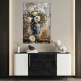 Floral 170 Canvas Art 18" x 24" / 45 x 60 cm / Black