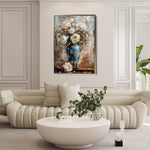 Floral 170 Canvas Art 60 x 40 cm / Black