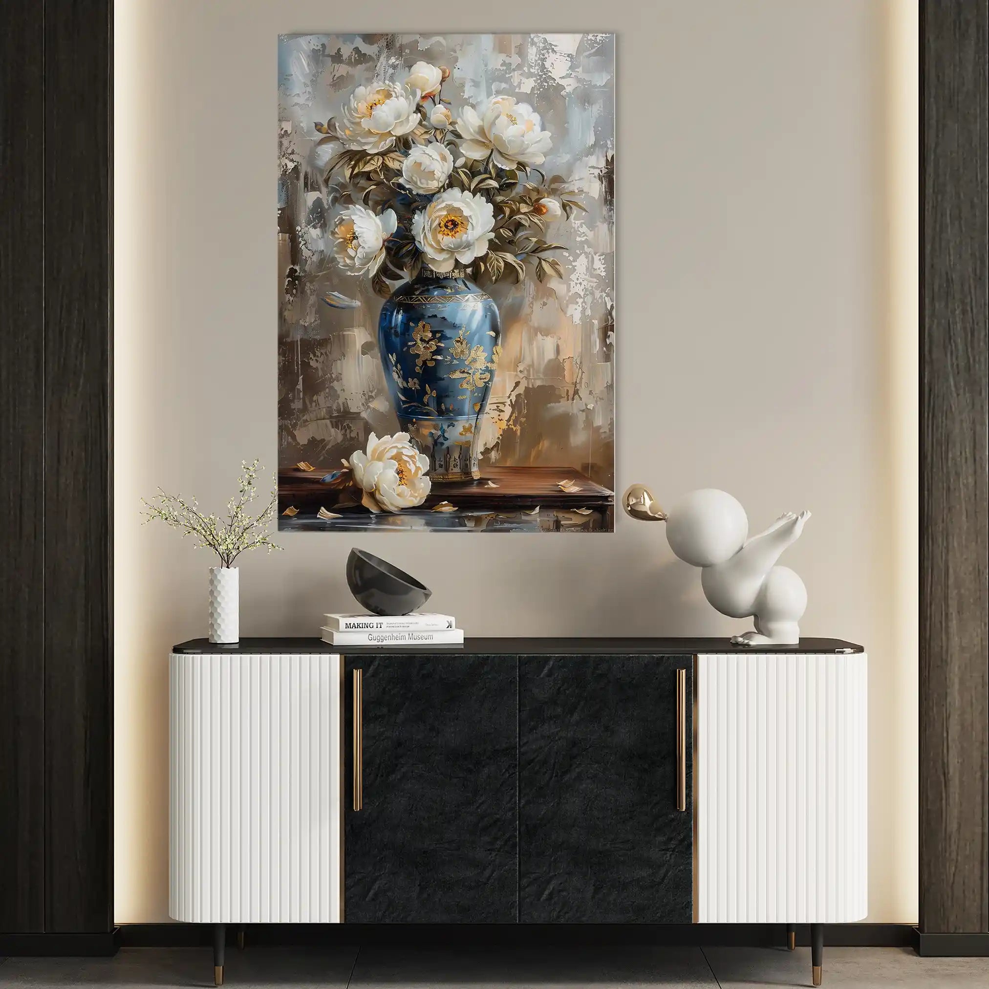 Floral 170 Canvas Art 60 x 40 cm / Black
