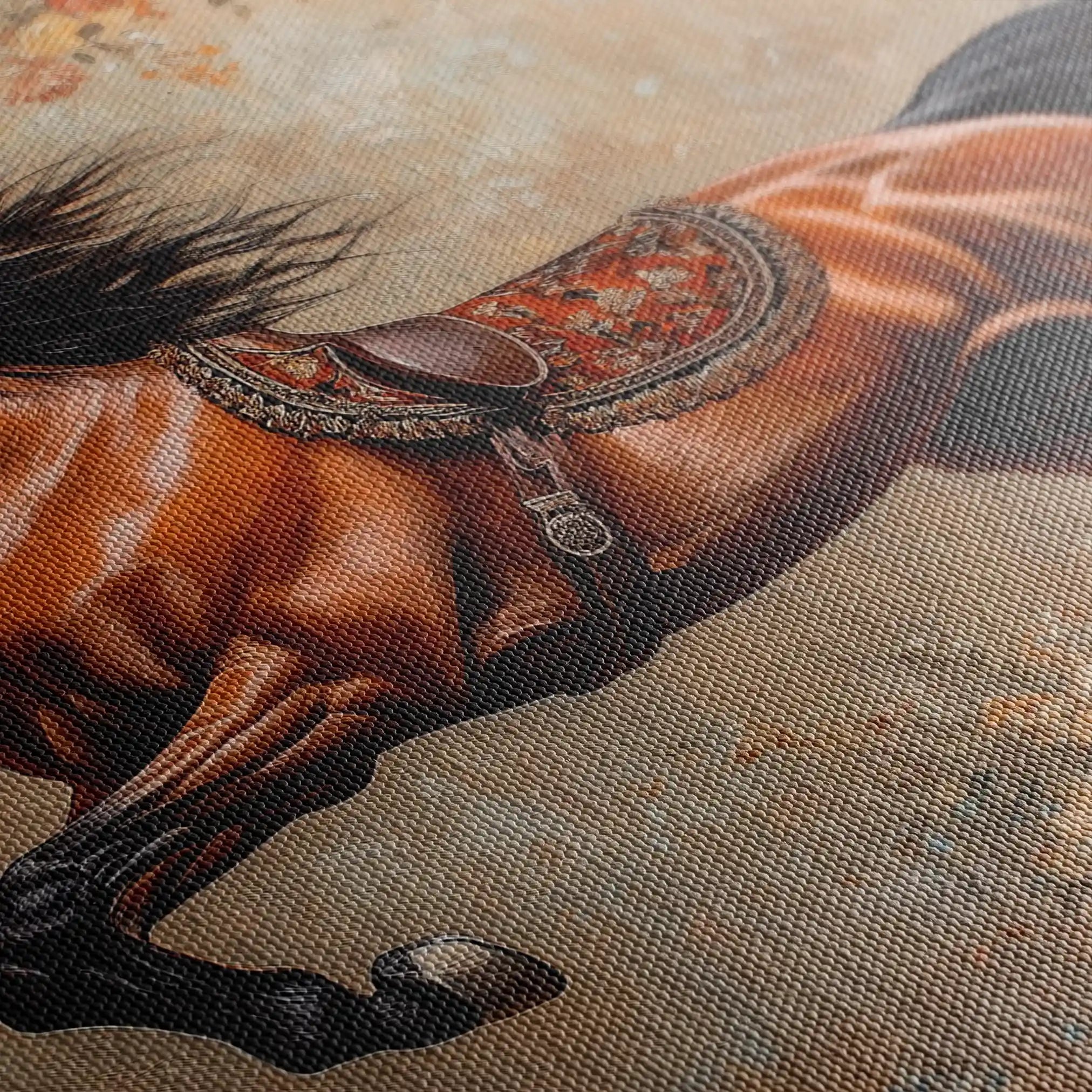 Horses 170 Canvas Art 60 x 40 cm / Black