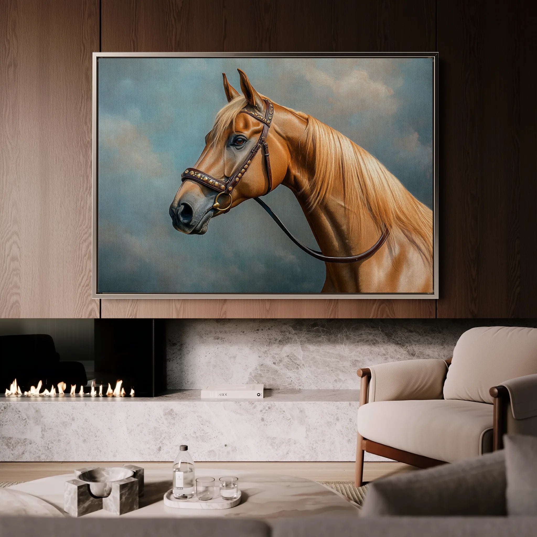 Horses 171 Canvas Art 18" x 24" / 45 x 60 cm / Black