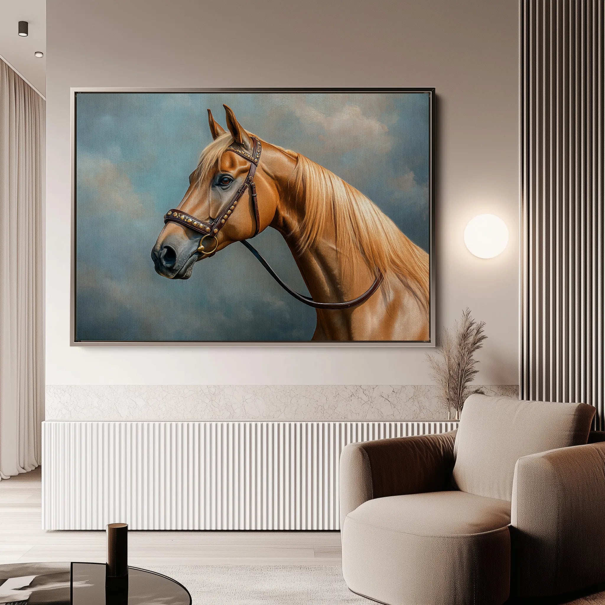 Horses 171 Canvas Art 18" x 24" / 45 x 60 cm / Black