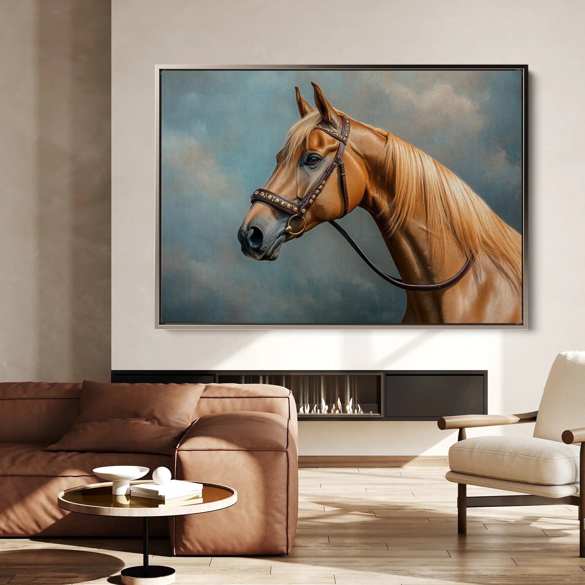 Horses 171 Canvas Art 18" x 24" / 45 x 60 cm / Black