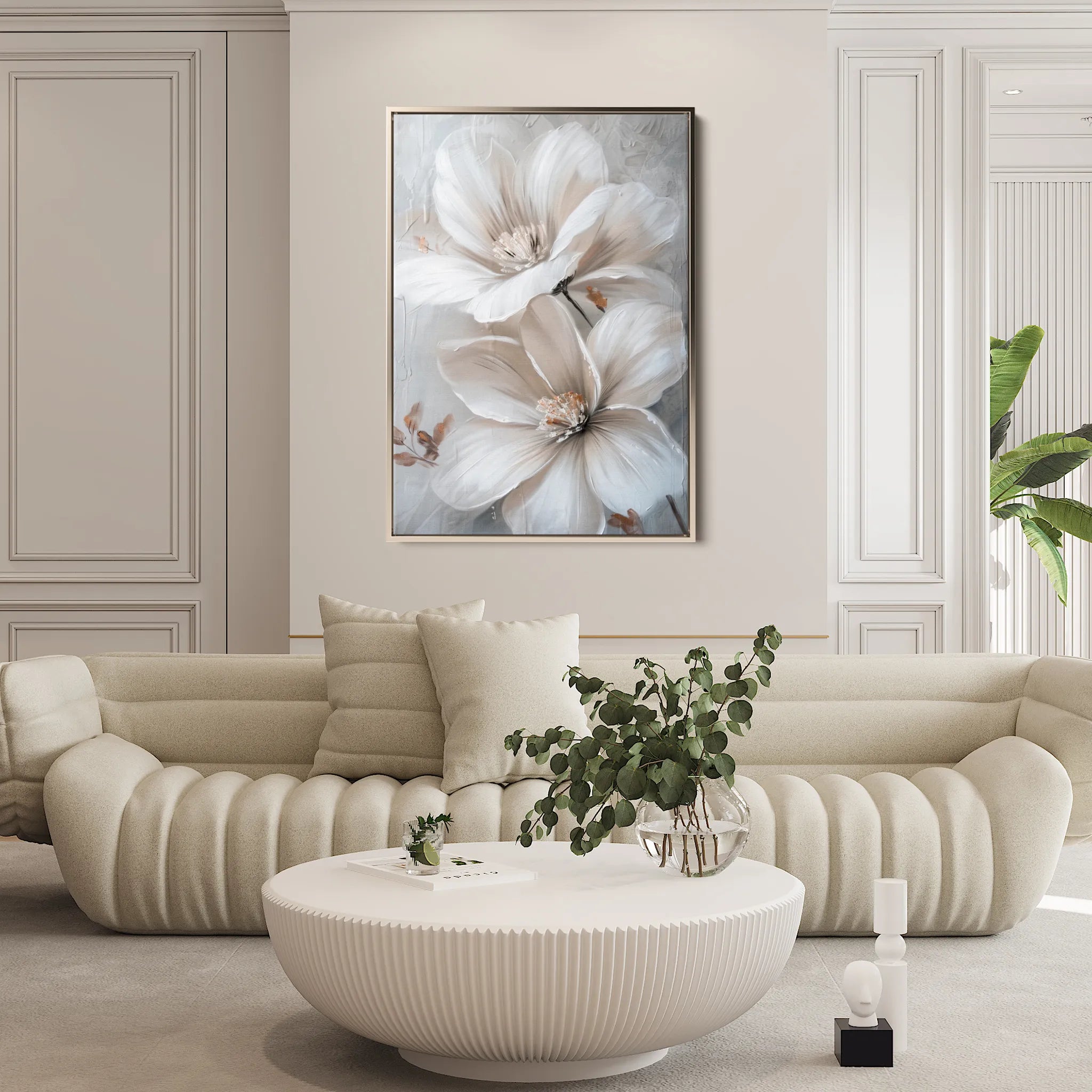 Floral 172 Canvas Art 18" x 24" / 45 x 60 cm / Black