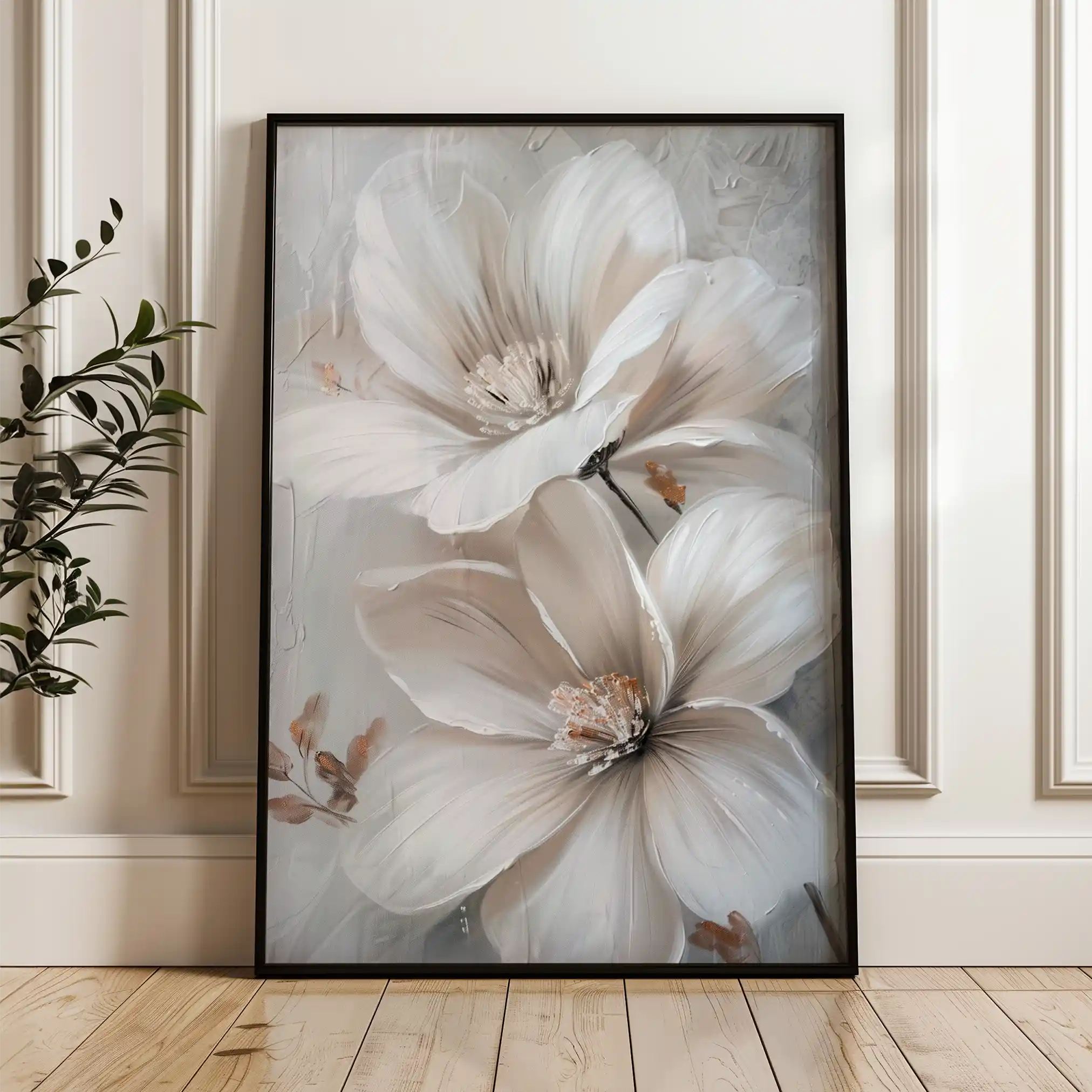Floral 172 Canvas Art 60 x 40 cm / Black