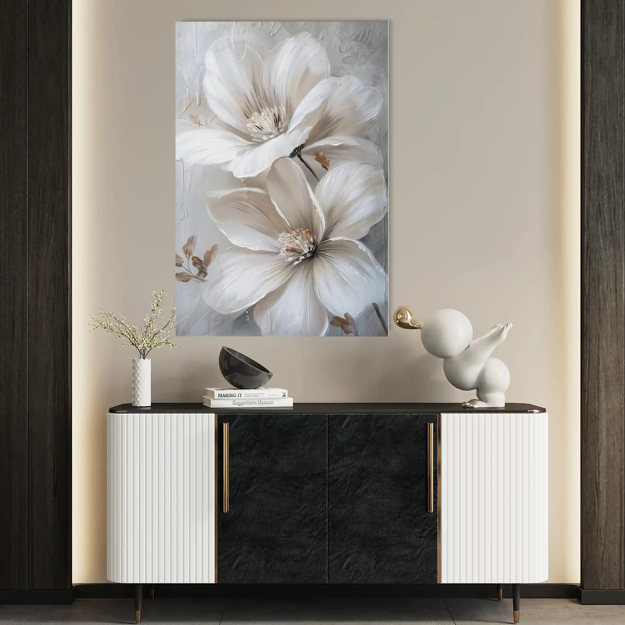 Floral 172 Canvas Art 60 x 40 cm / Black