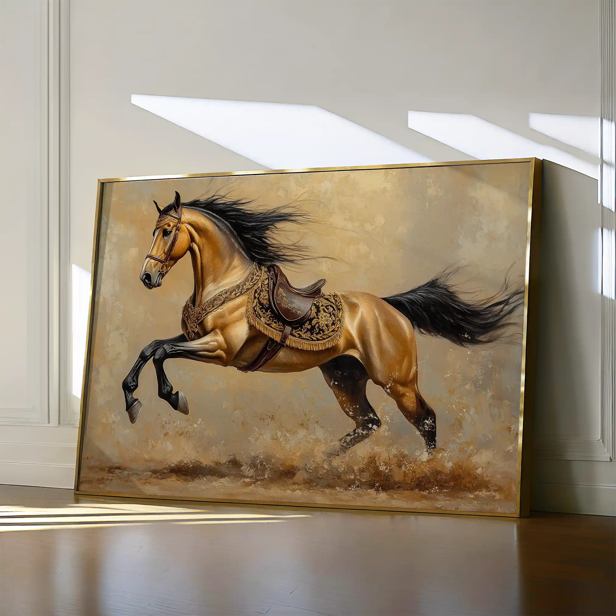 Horses 172 Canvas Art 60 x 40 cm / Black
