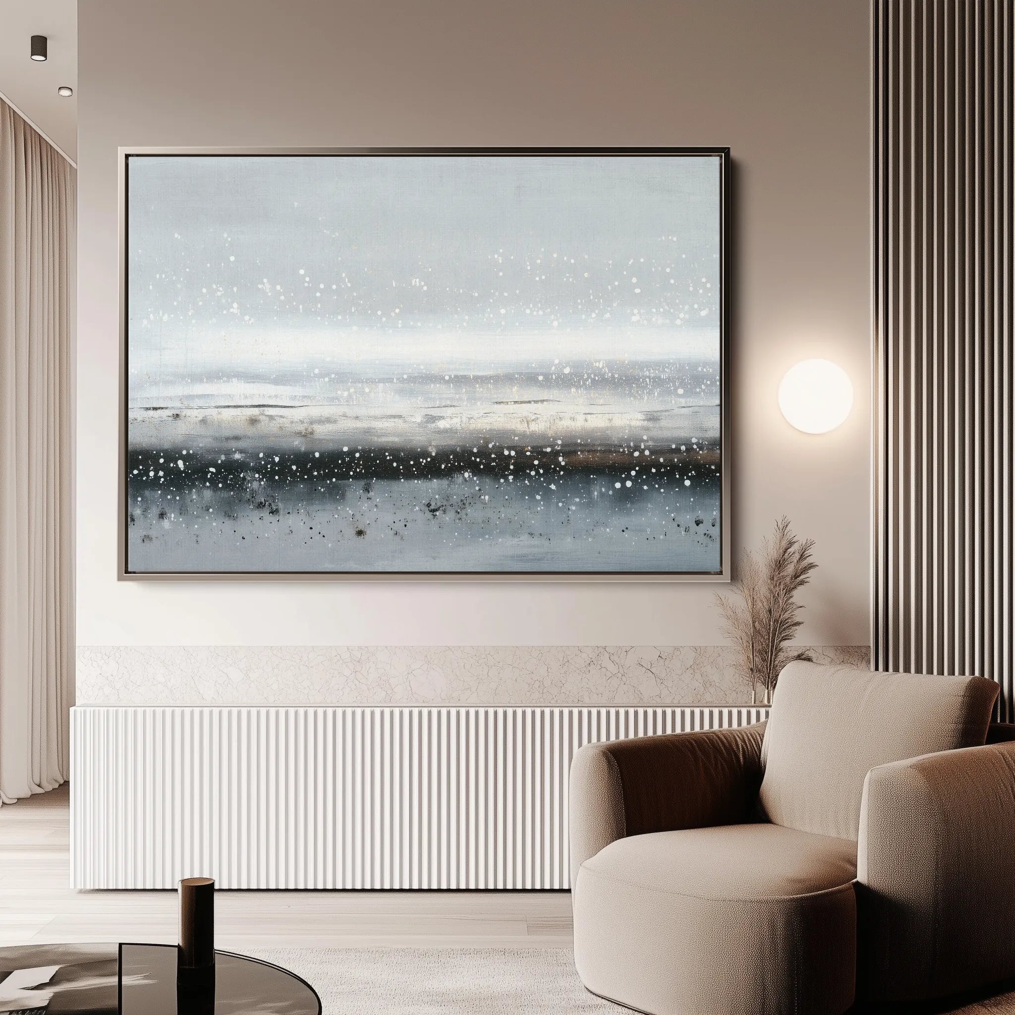 Abstract 1721 Canvas Art 18" x 24" / 45 x 60 cm / Black