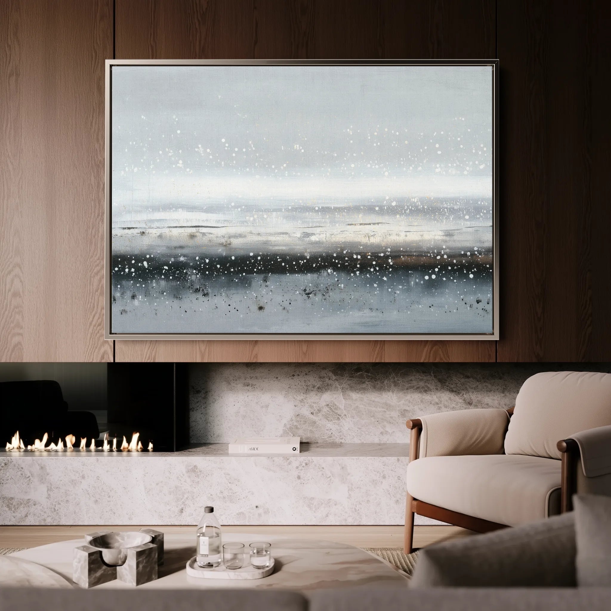 Abstract 1721 Canvas Art 18" x 24" / 45 x 60 cm / Black