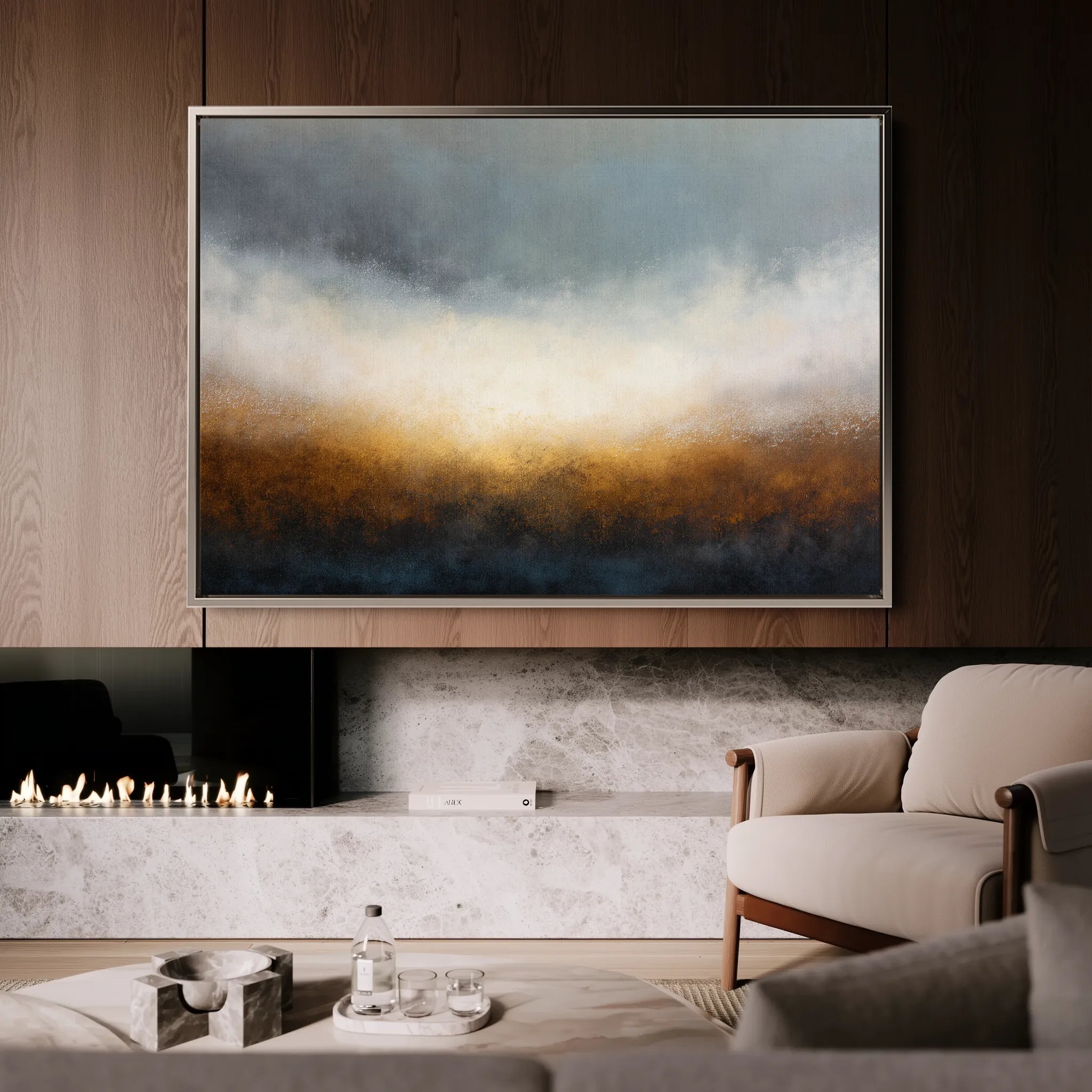 Abstract 1722 Canvas Art 18" x 24" / 45 x 60 cm / Black