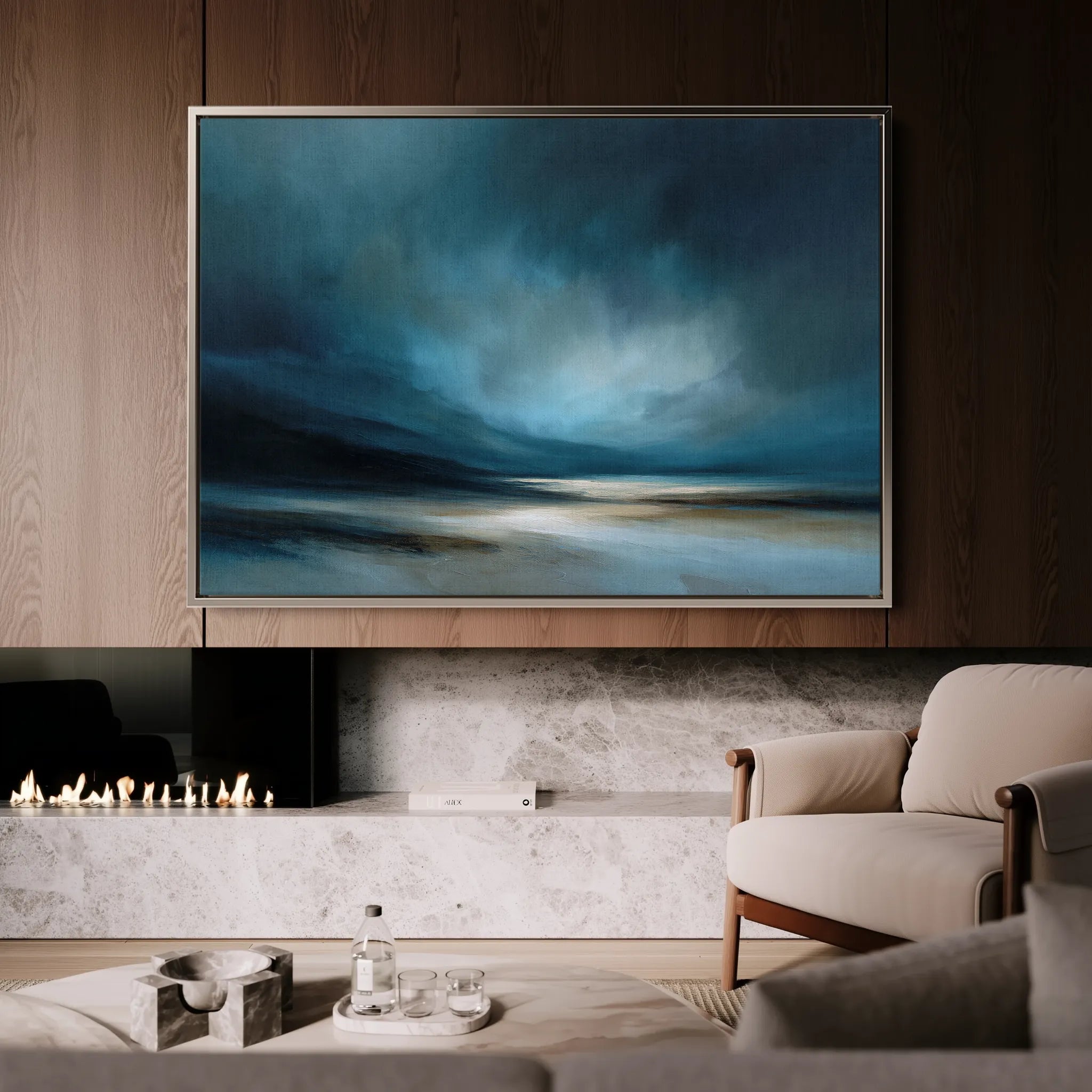 Abstract 1725 Canvas Art 18" x 24" / 45 x 60 cm / Black