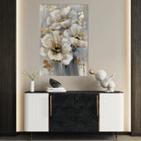 Floral 173 Canvas Art 18" x 24" / 45 x 60 cm / Black