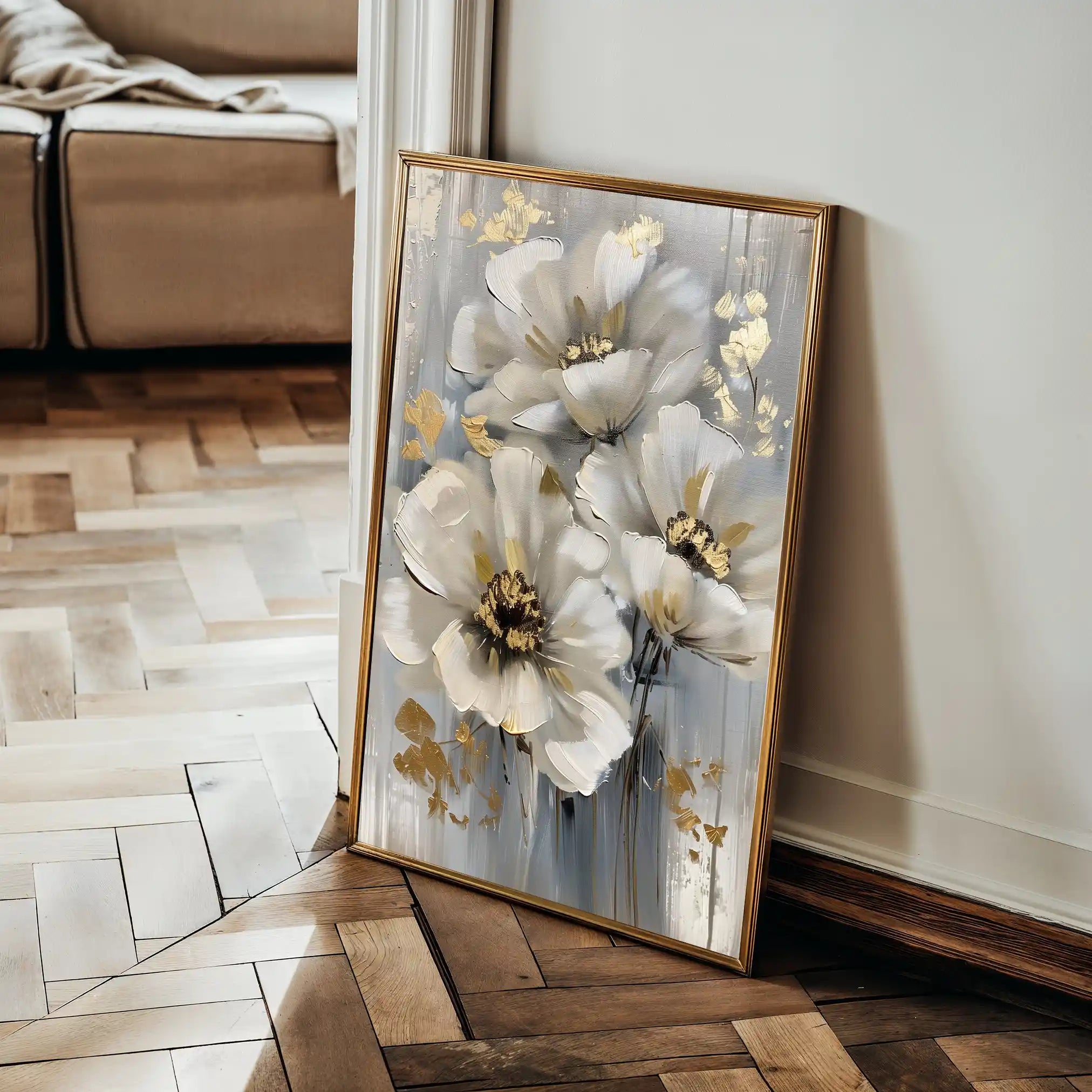 Floral 173 Canvas Art 60 x 40 cm / Black