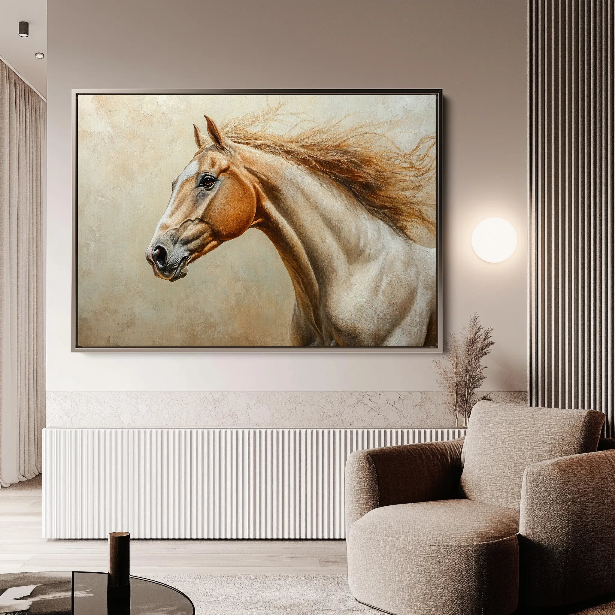 Horses 173 Canvas Art 18" x 24" / 45 x 60 cm / Black