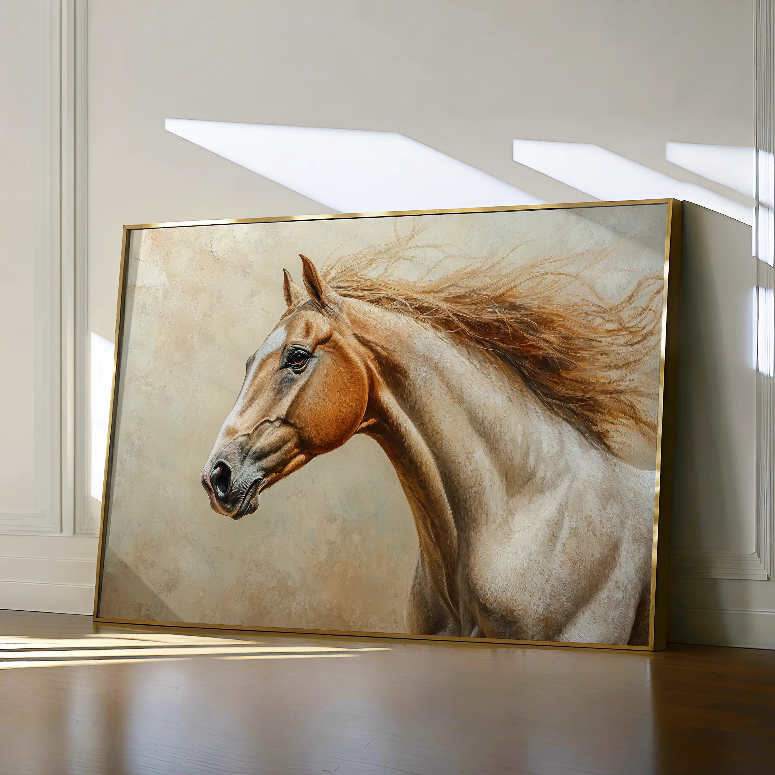 Horses 173 Canvas Art 18" x 24" / 45 x 60 cm / Black