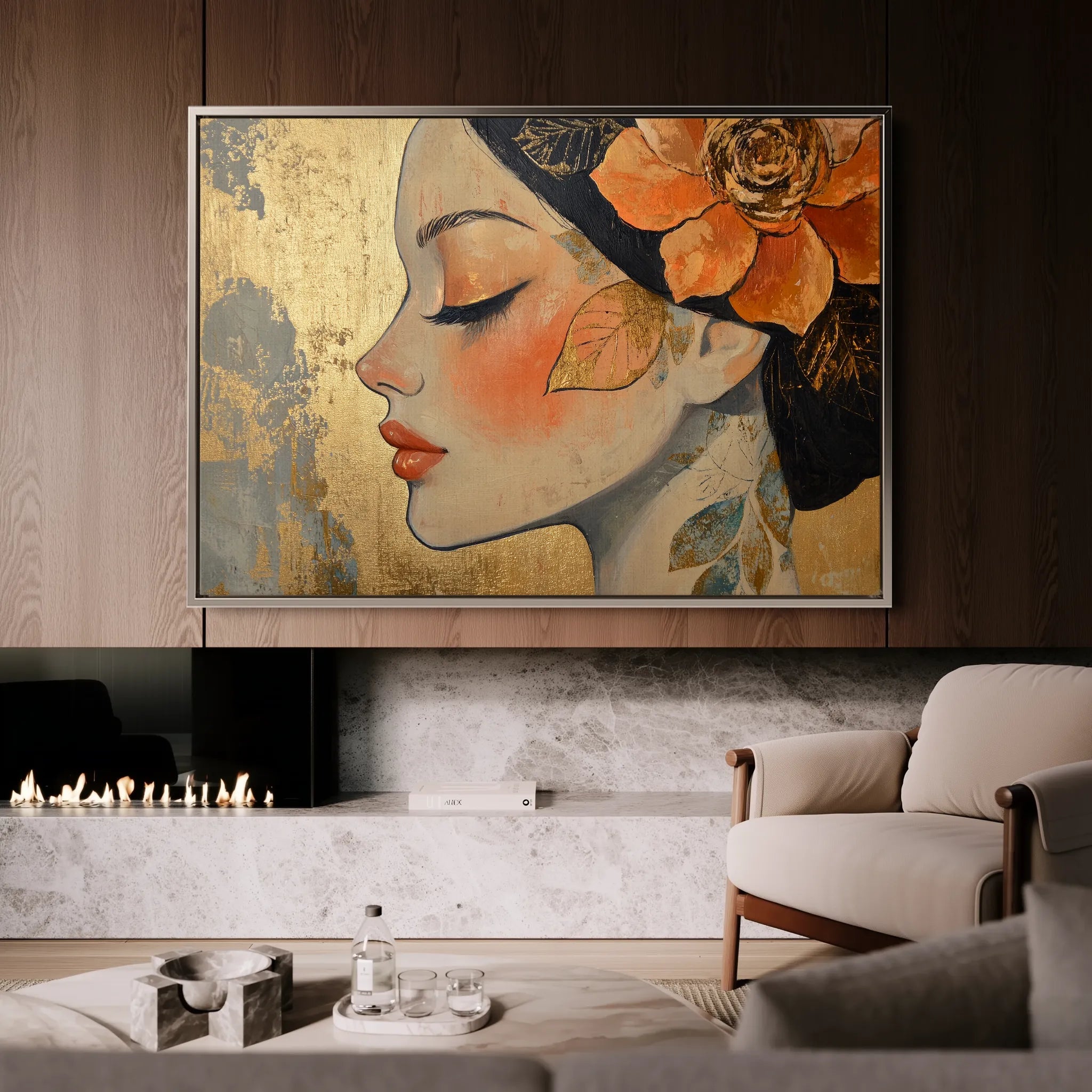 Portrait 173 Canvas Art 18" x 24" / 45 x 60 cm / Black