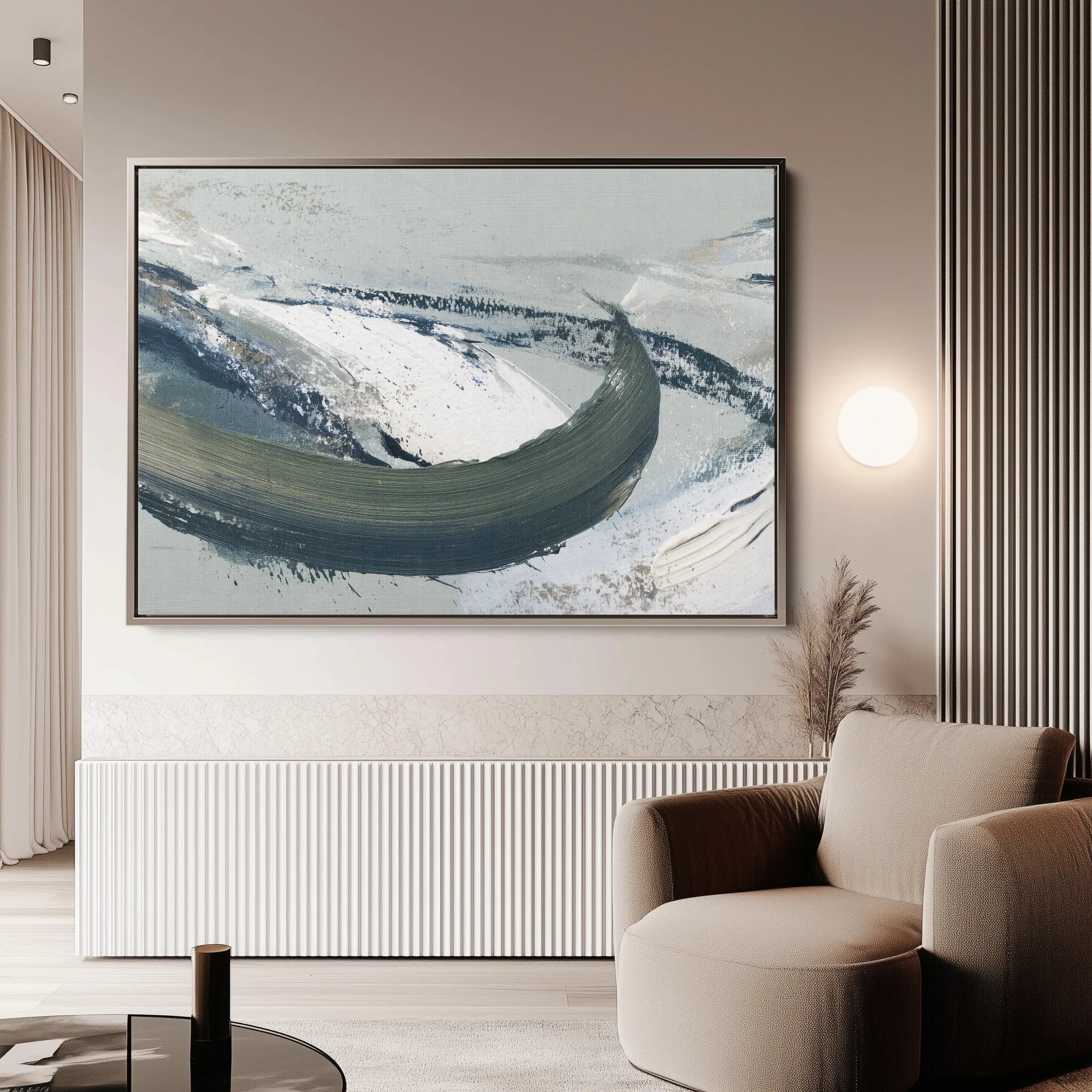 Abstract 1737 Canvas Art 18" x 24" / 45 x 60 cm / Black