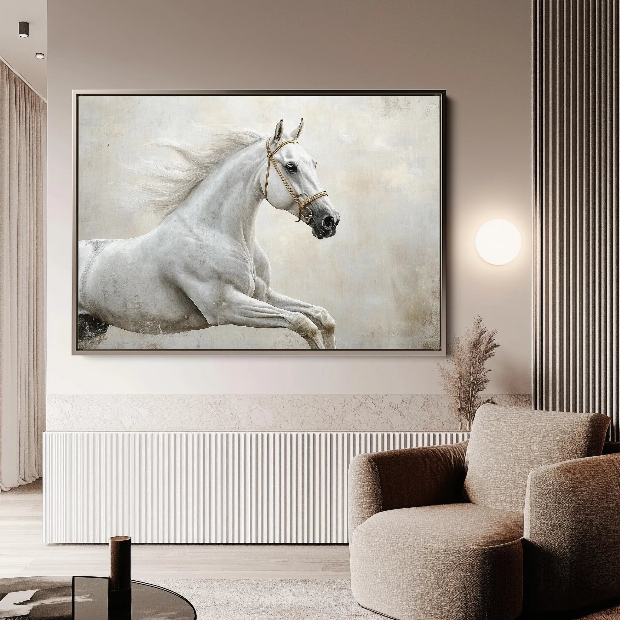 Horses 174 Canvas Art 18" x 24" / 45 x 60 cm / Black
