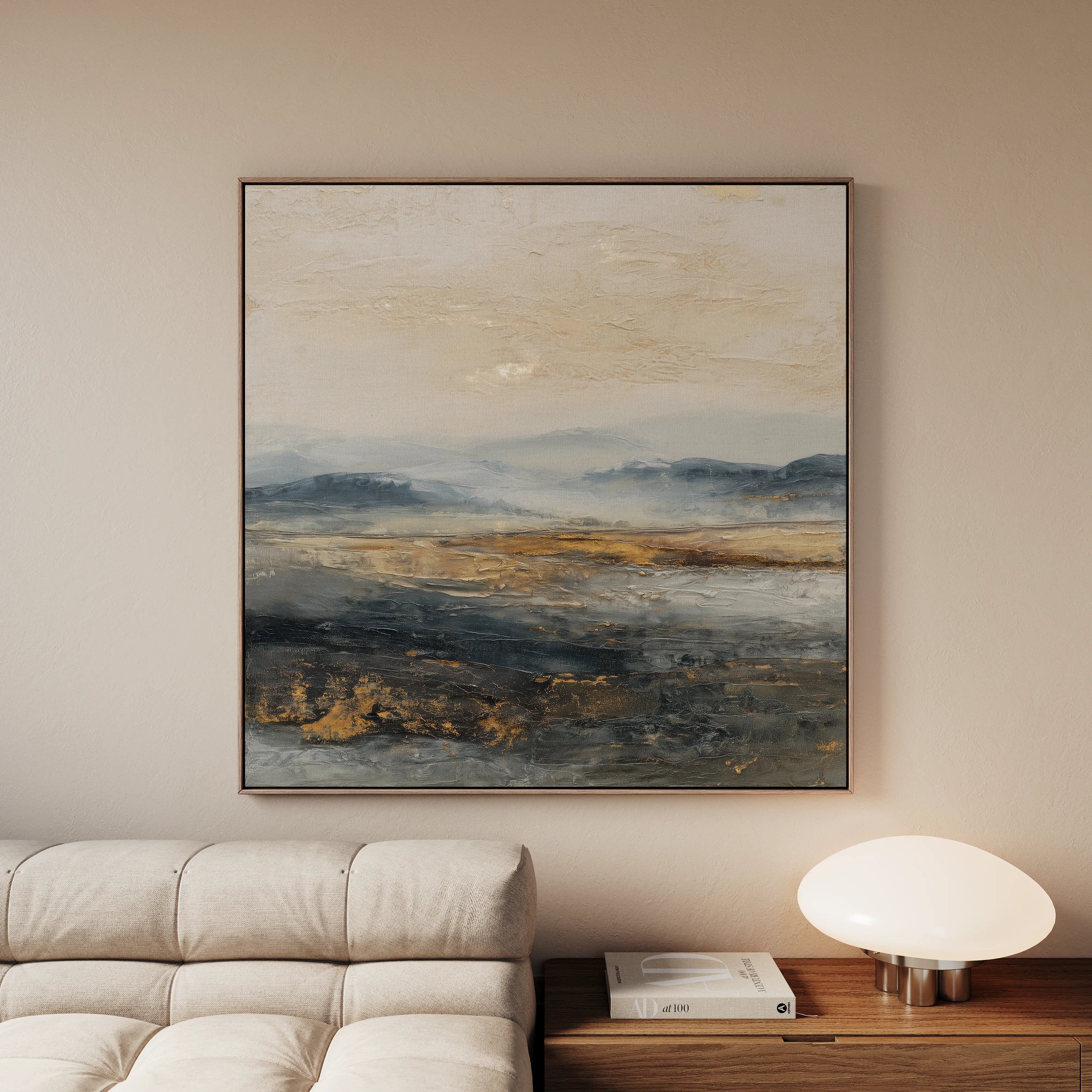 Abstract 1743 Canvas Art 16" x 16" / 40 x 40 cm / Black