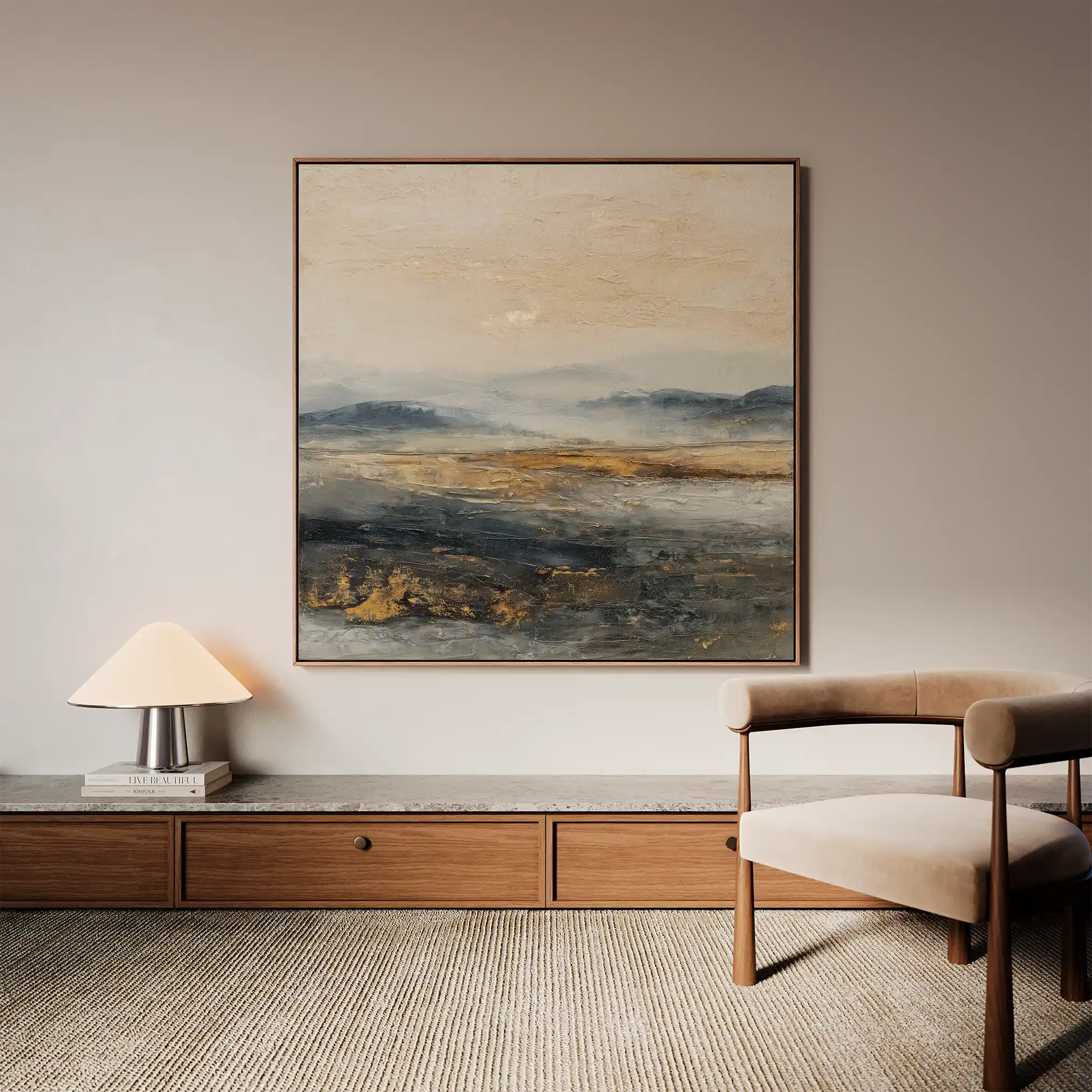 Abstract 1743 Canvas Art 16" x 16" / 40 x 40 cm / Black